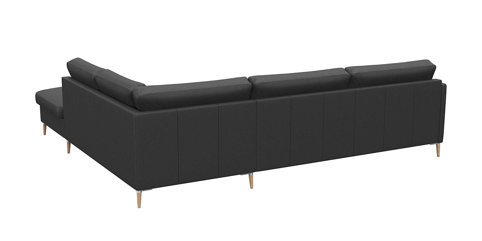 FLEXLUX Ecksofa »Fiore, super Sitzkomfort durch Kaltschaum im Sitz, L-Form«, schmale Armlehnen, Füße Alu+ Eiche