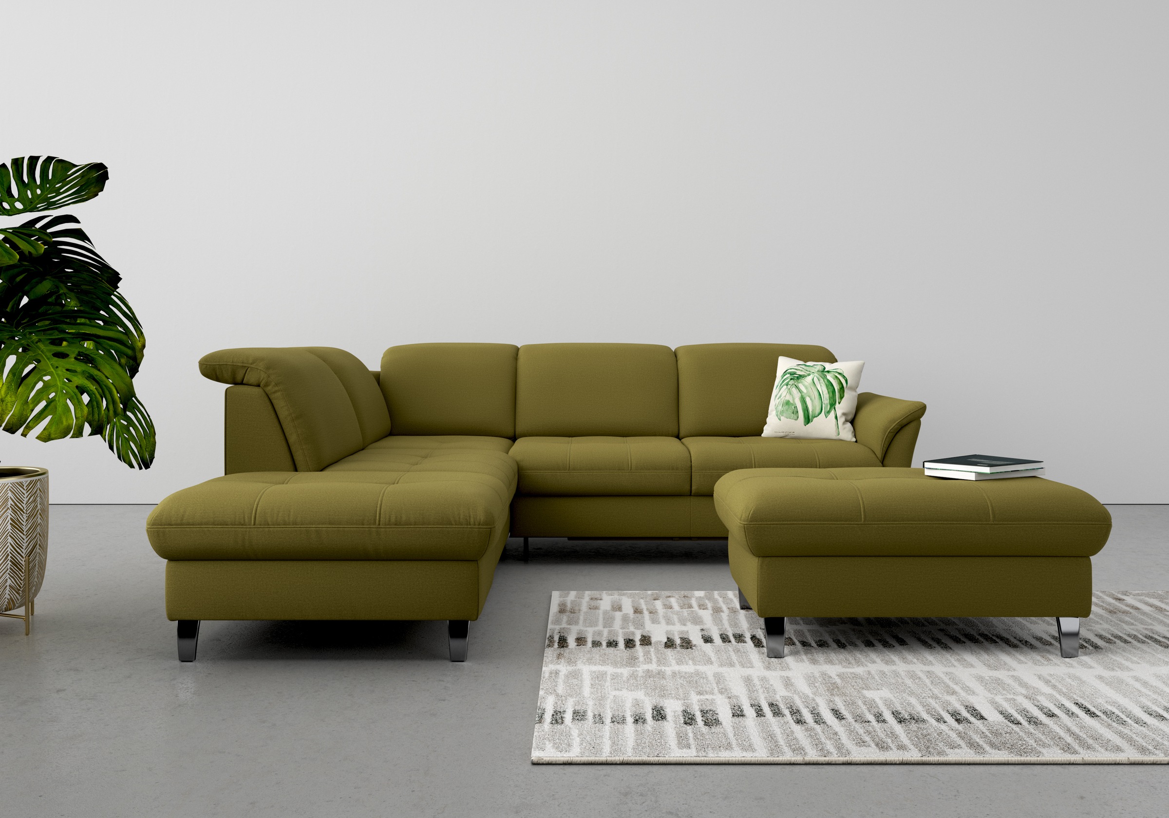 sit&more Ecksofa »Maggiore L-Form«, wahlweise mit Kopfteilverstellung, Bettfunktion und Stauraum