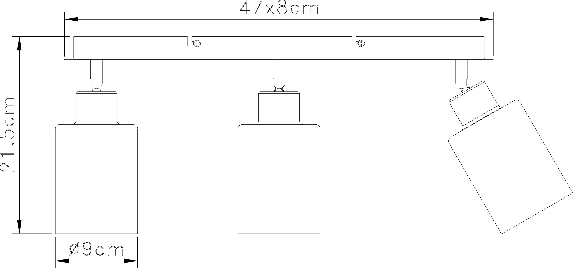 GLOBO LIGHTING Deckenspot »HADERA« E27 1 Stk. Deckenstrahler schwarz matt, Rauchglas, E27