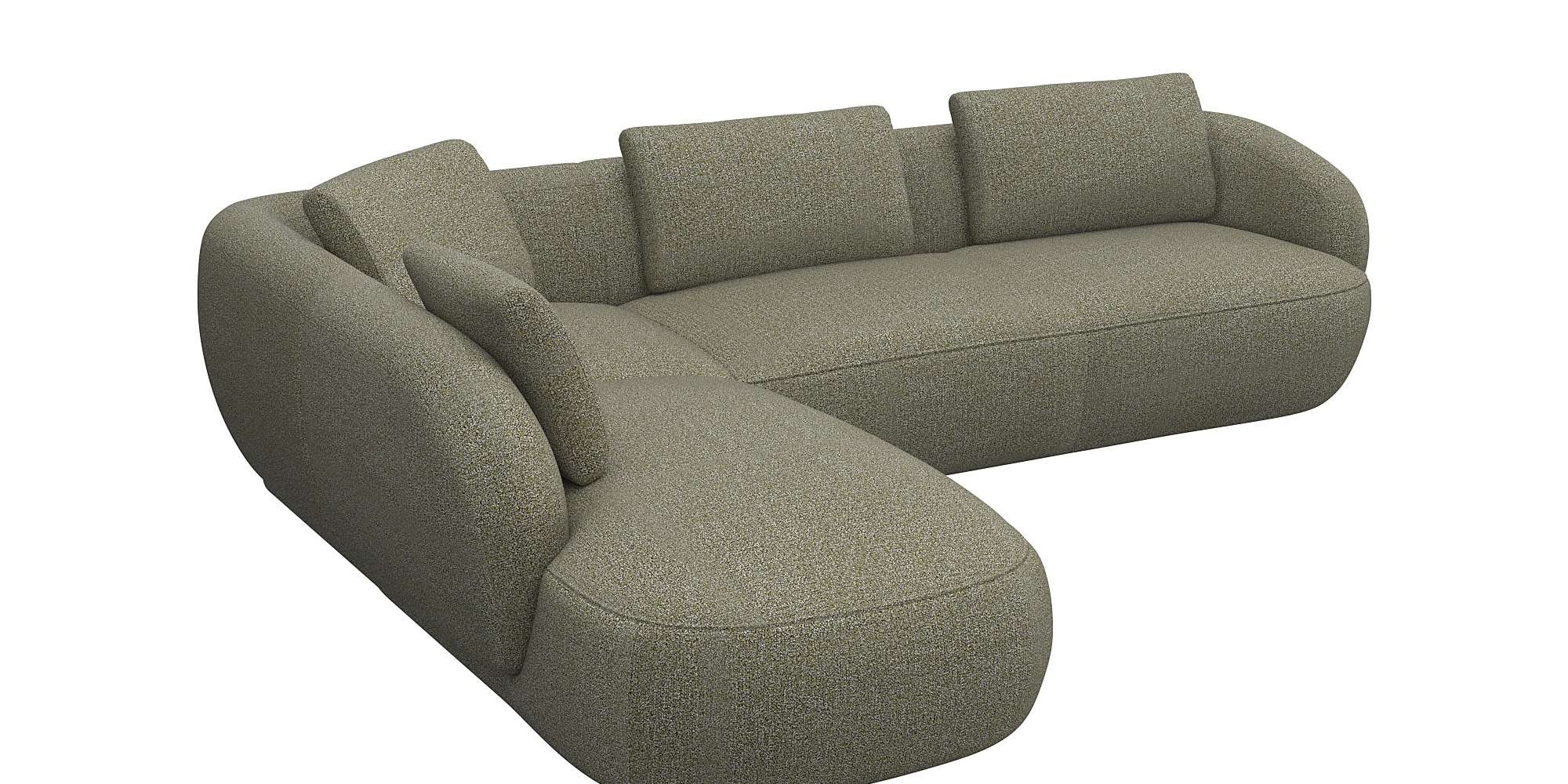 FLEXLUX Ecksofa »Torino, rund, L-Form, Sofa-Ecke mit Ottomane«, Modernes, o günstig online kaufen