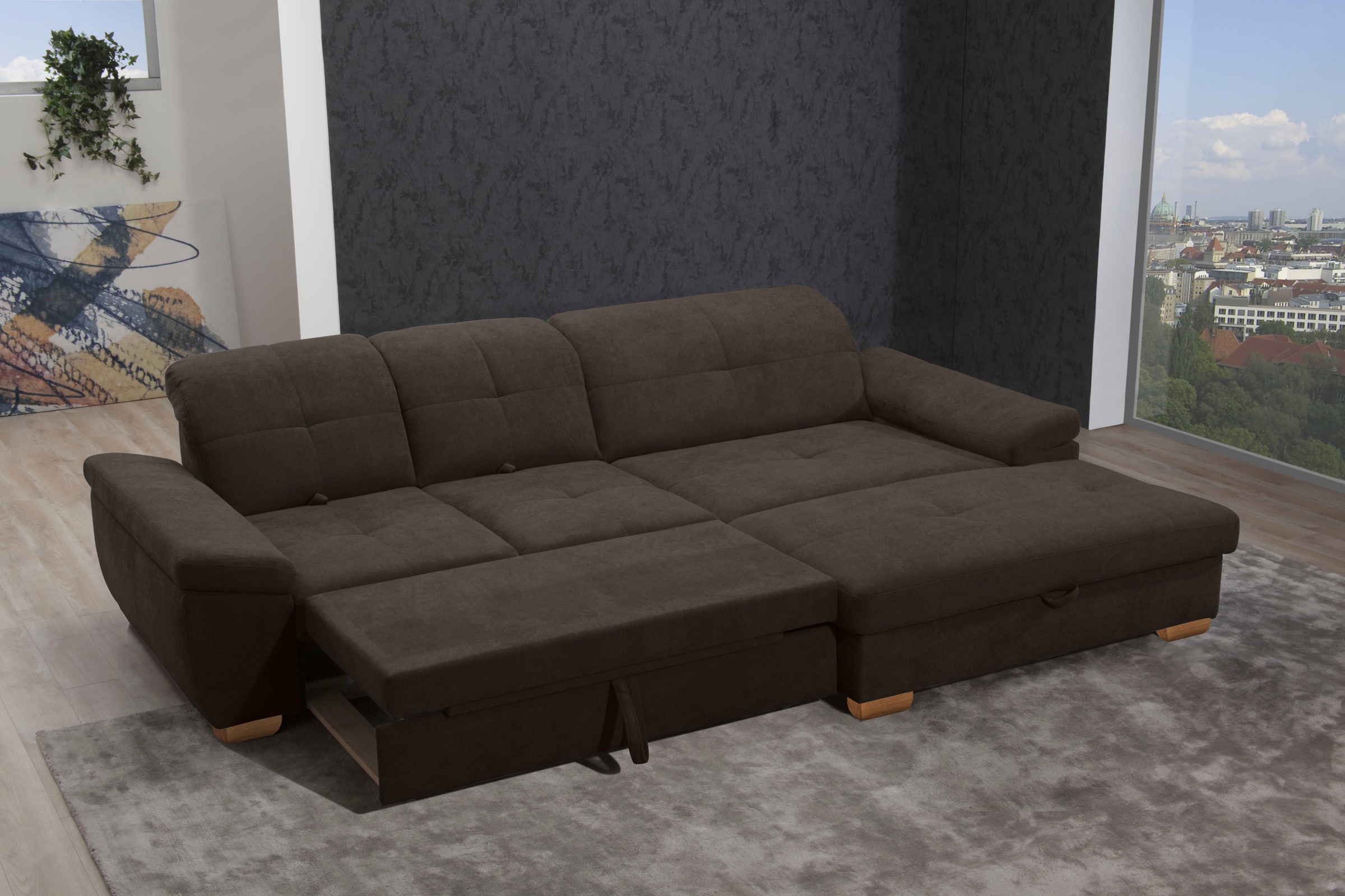 alina Ecksofa »Nadira« wahlweise mit Bettfunktion und Stauraum günstig online kaufen