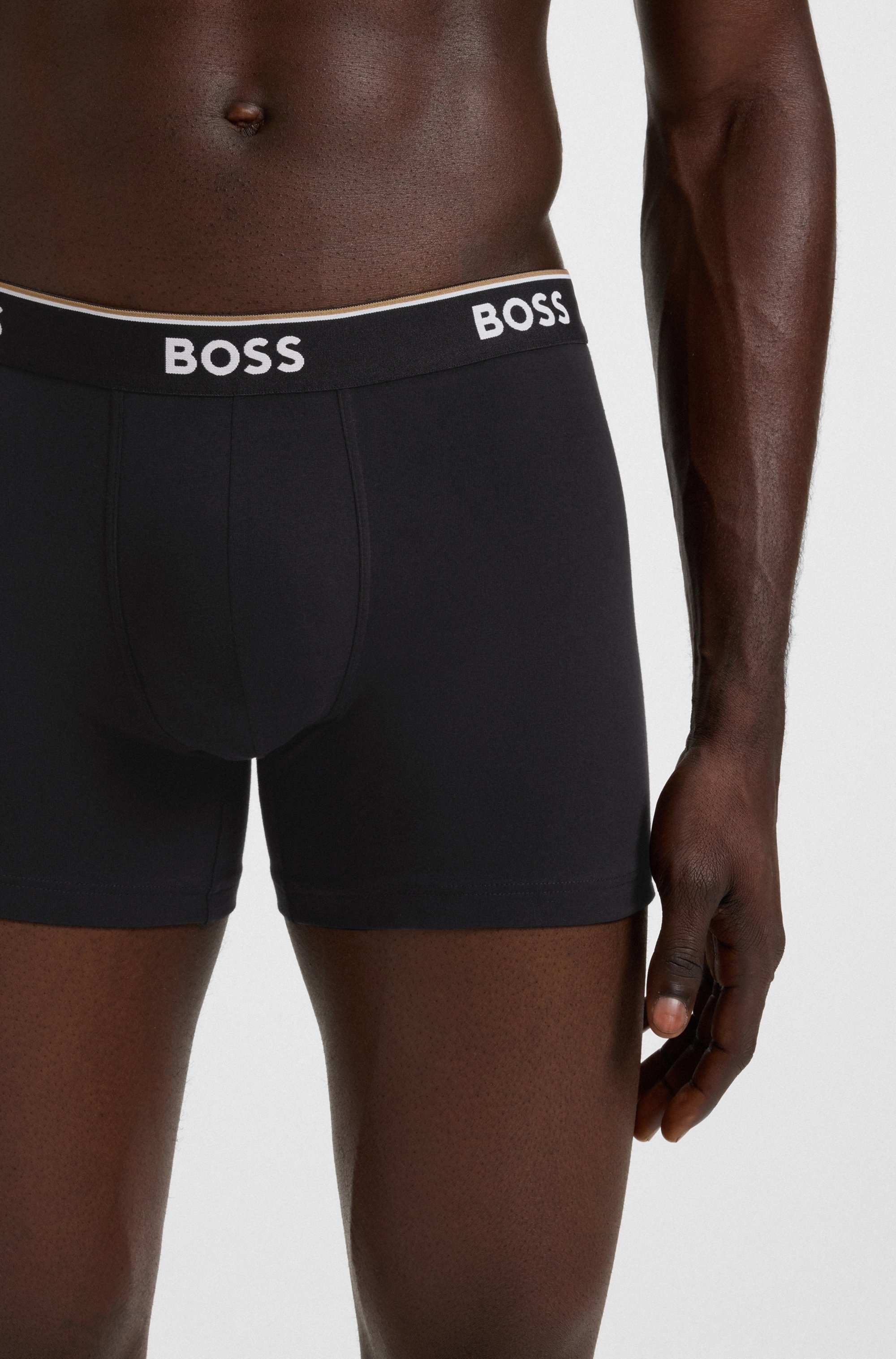 BOSS Langer Boxer »Brief 3 PACK« mit farblich passendem Webbund