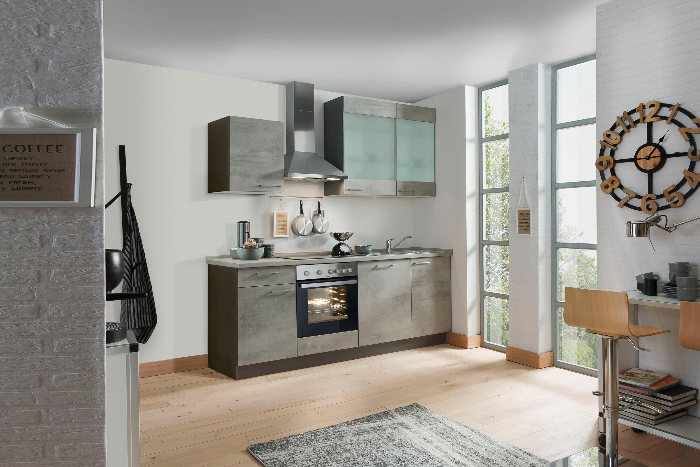 Express Küchen Küchenzeile »Trea«, vormontiert, mit Vollauszug und  Soft-Close-Funktion, Breite 220 cm online bestellen