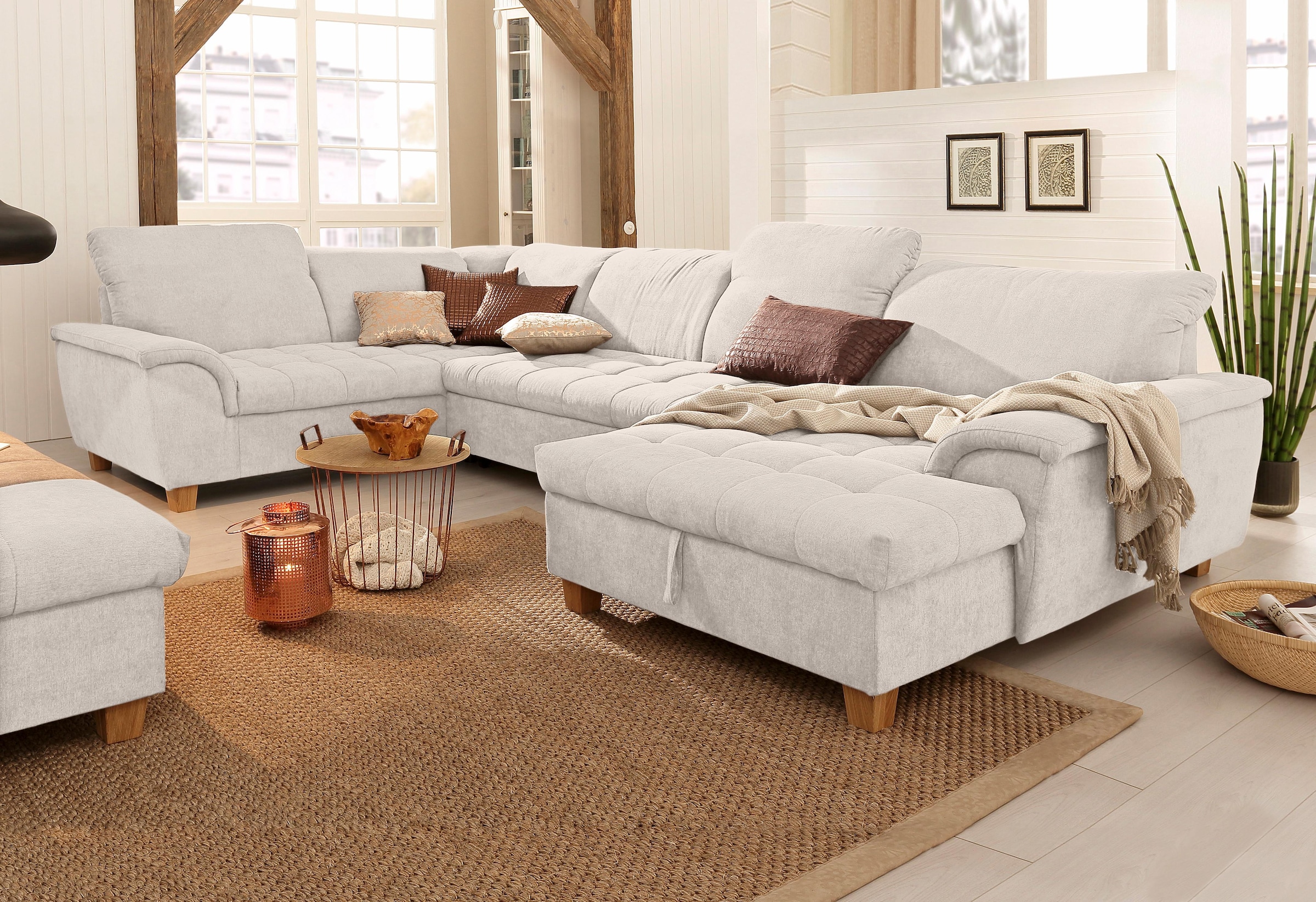 Home affaire Wohnlandschaft »Lyla U-Form« wahlweise mit Rückenfunktion und günstig online kaufen