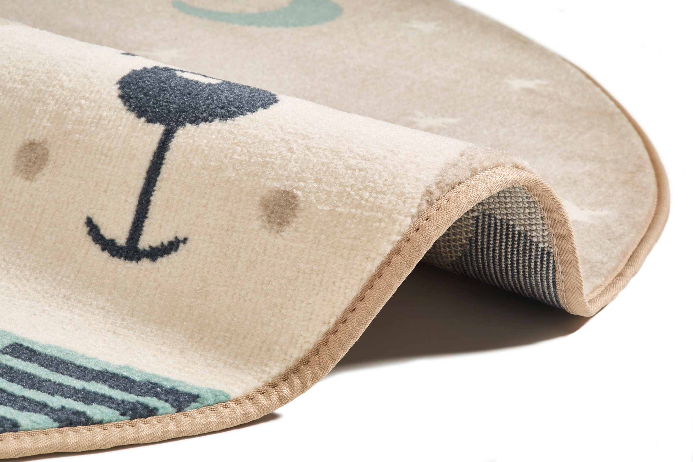 HANSE Home Kinderteppich »Dream Team«, rund, 9 mm Höhe, Tiermotiv, Mond, Kurzflor,Sterne,Strapazierfähig, Pflegeleicht, Robust
