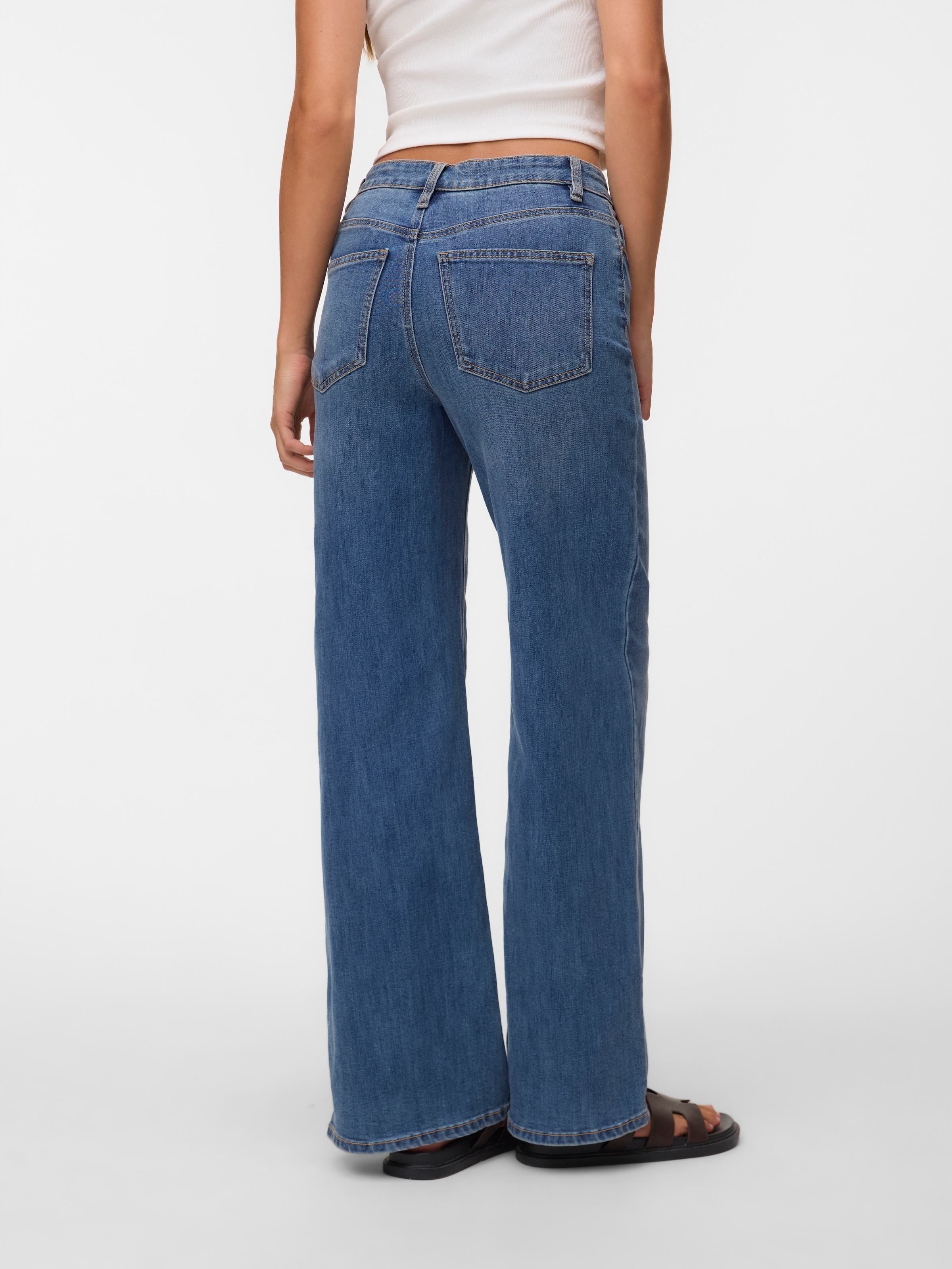 Vero Moda High-waist-Jeans »VMOLIVIA STRETCH HR WIDE JNS LI3182 NOOS« Baumwollmischung, high waist, wide fit