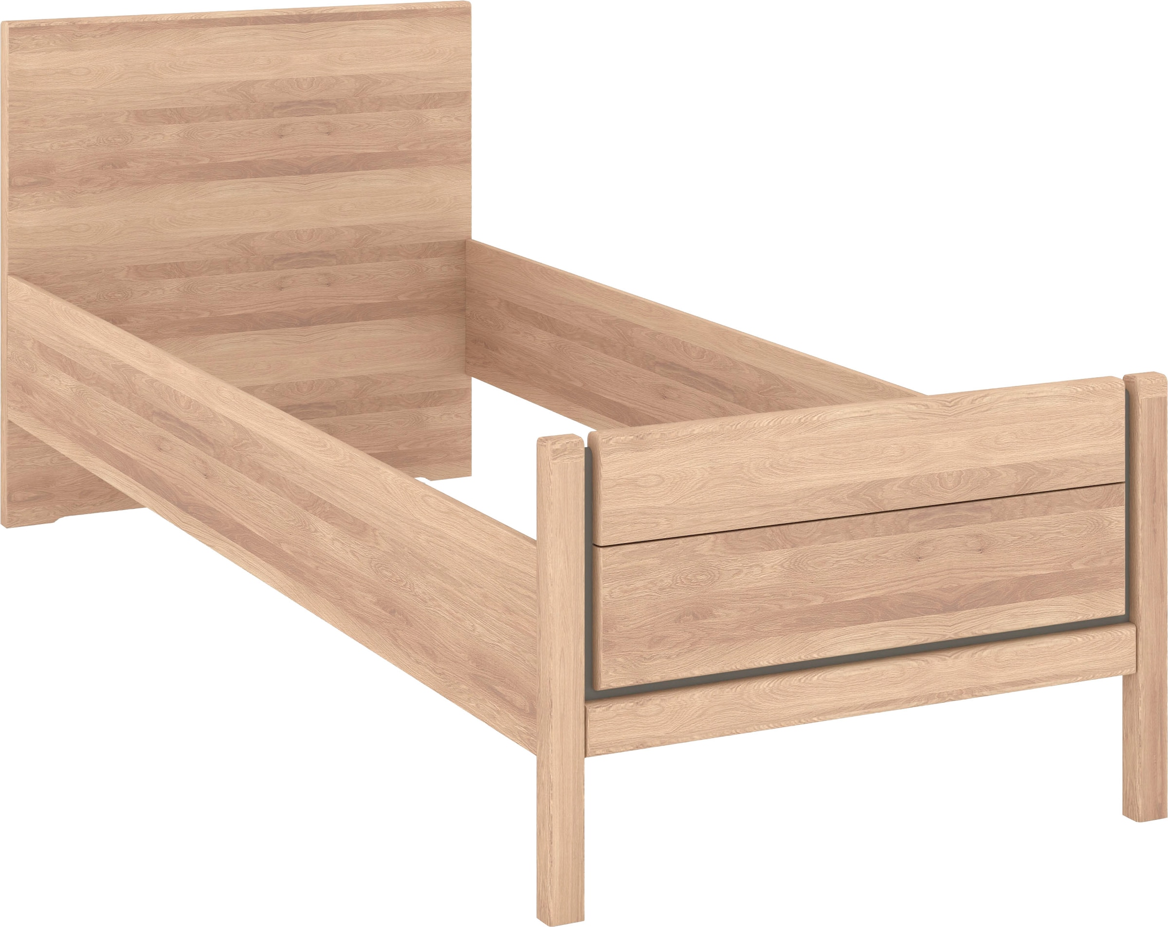 Musterring Holzbett »Sorrent, Bettgestell, Bettrahmen, teilmassiv Eiche«, (MADE IN GERMANY), Eiche teilmassiv, Liegehöhenverstellung, Stollenfußteil