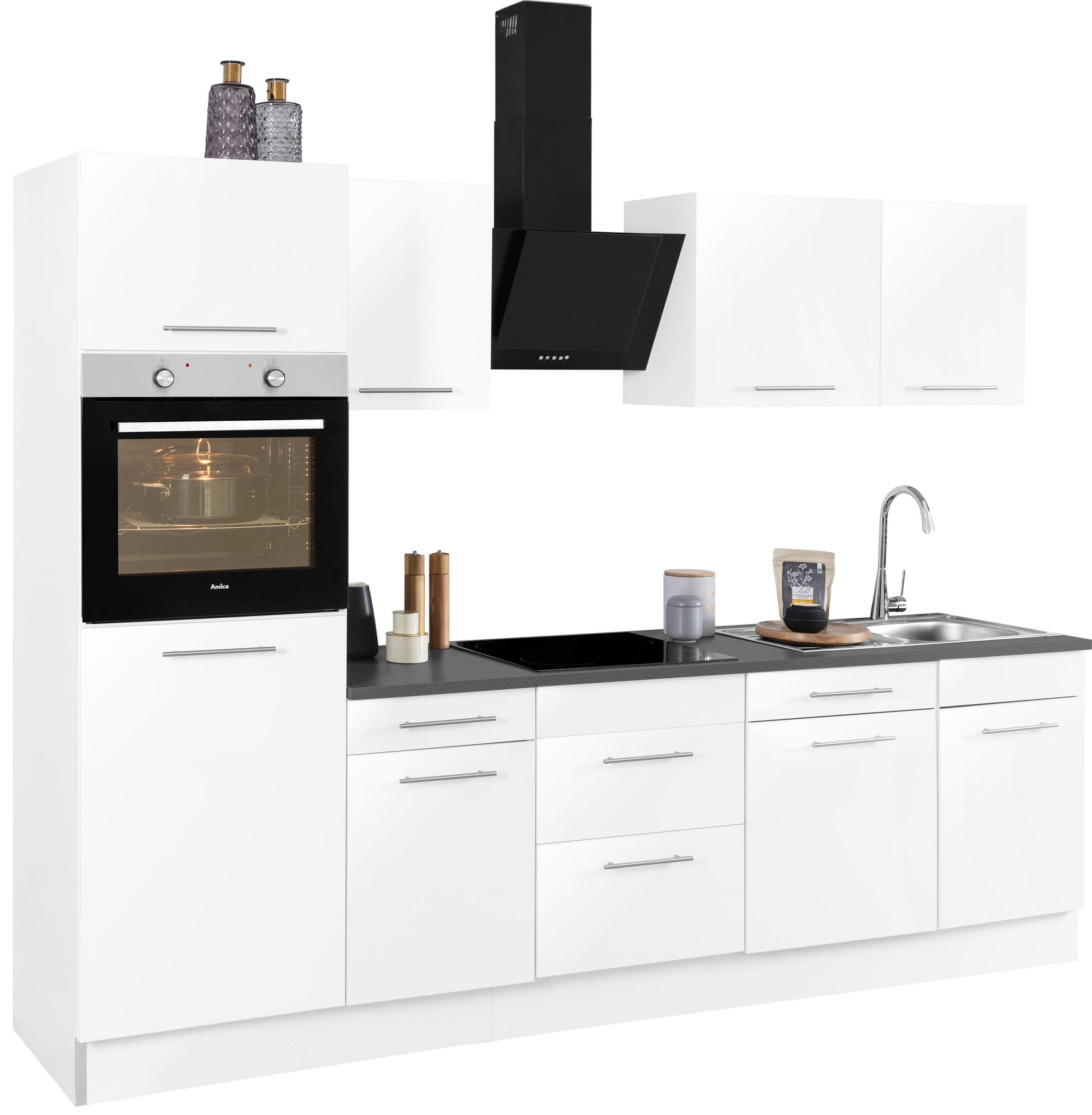 wiho Küchen Küchenzeile »Ela«, Breite 280 cm, Soft-Close-Funktion,  höhenverstellbare Füße online kaufen | Kühlschrankumbauschränke