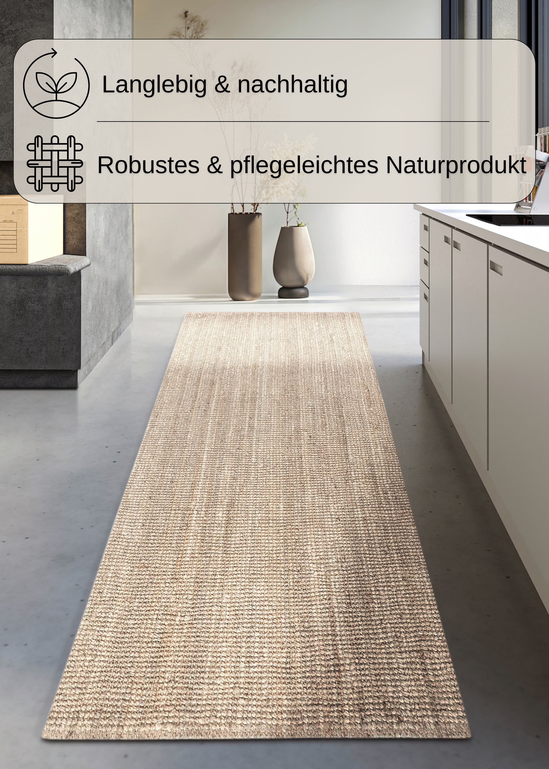 my home Teppich »Avot Juteteppich«, rechteckig, 10 mm Höhe, 100% Jutefaser, günstig online kaufen