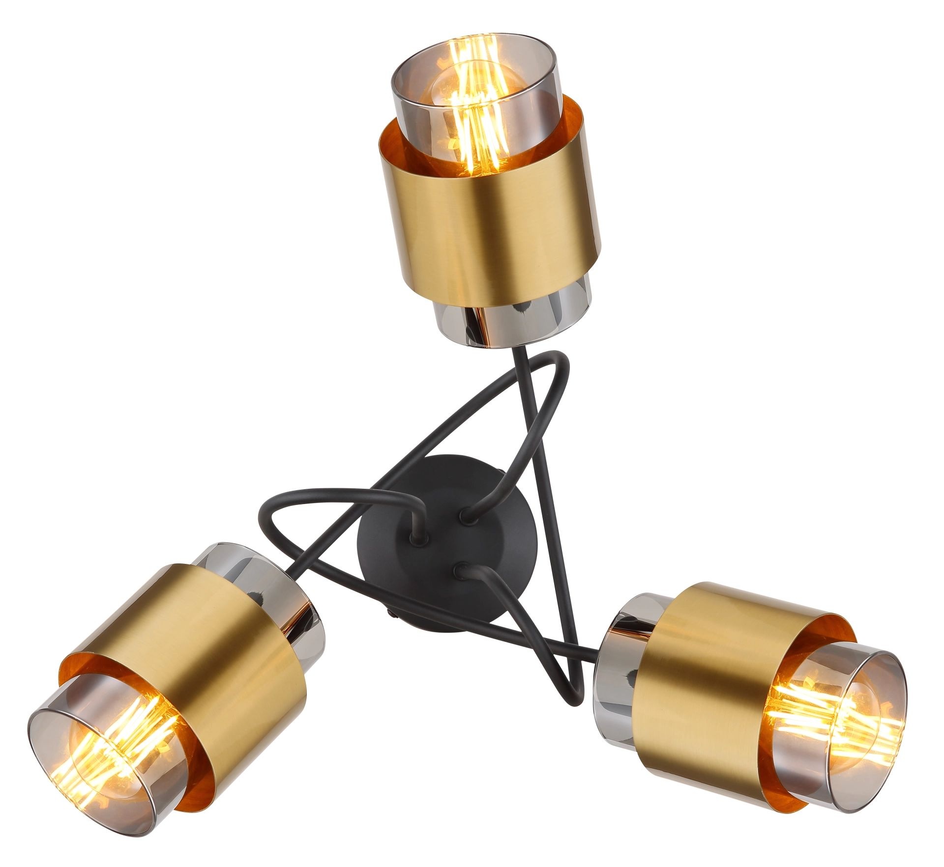 GLOBO LIGHTING Deckenleuchte »MILLEY«, Leuchtmittel E27 | ohne Leuchtmittel, Deckenlampe, Gläser, Messing, Wohnzimmer, Esszimmer