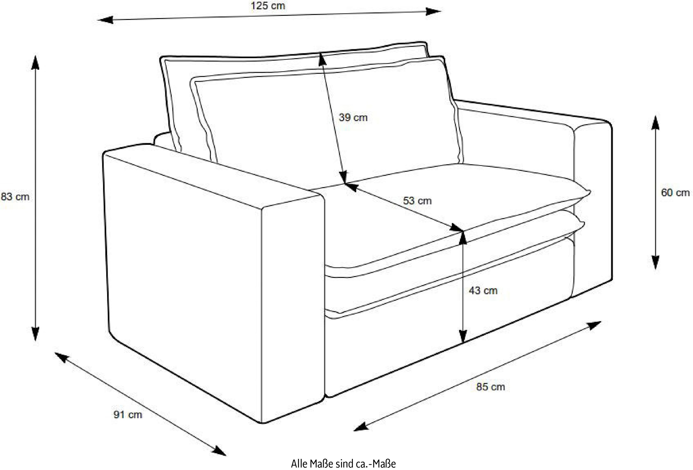 Home affaire Sitzgruppe »PIAGGE« 2 Stk. tlg. Hochwertiger Cord, Loveseat und Loveseat-Hocker im Set