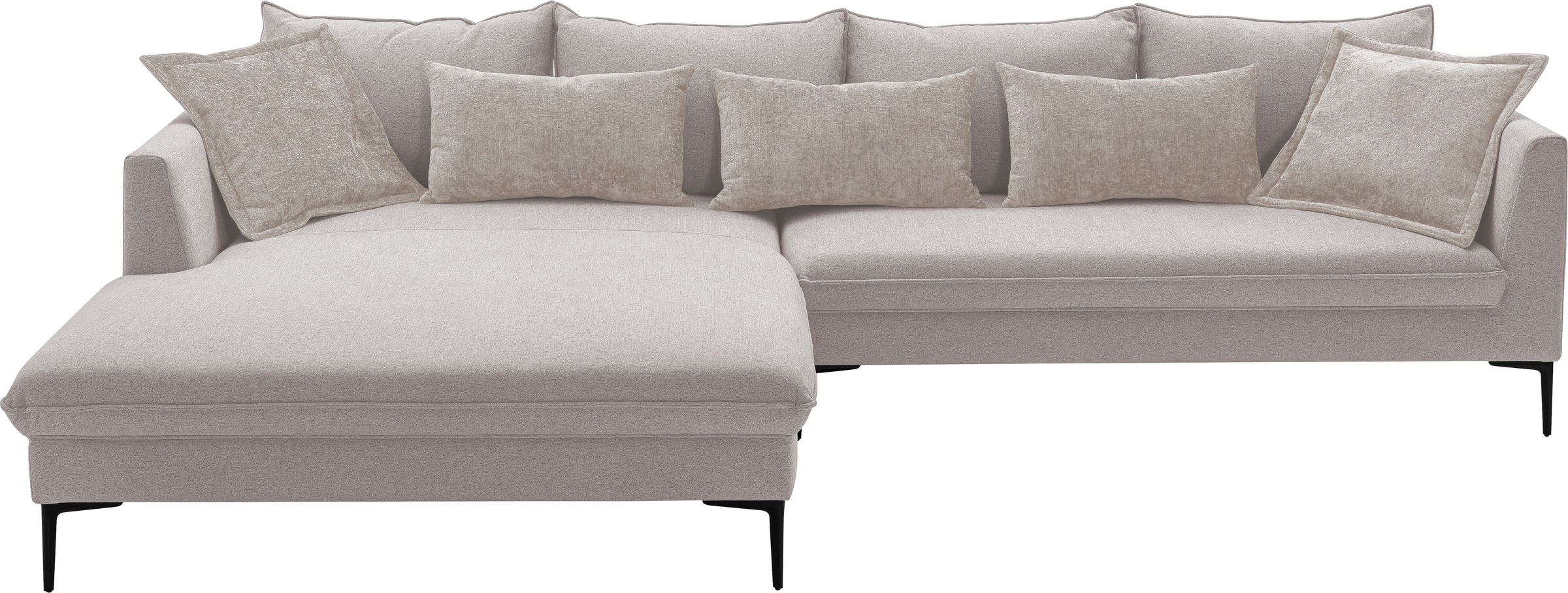 exxpo - sofa fashion Ecksofa »Piazza, elegant und edel, Designsofa mit tollem Sitzkomfort,«, (2 St.), Longchair Ecke in hochwertiger Verarbeitung, Stellmaße 321x187cm