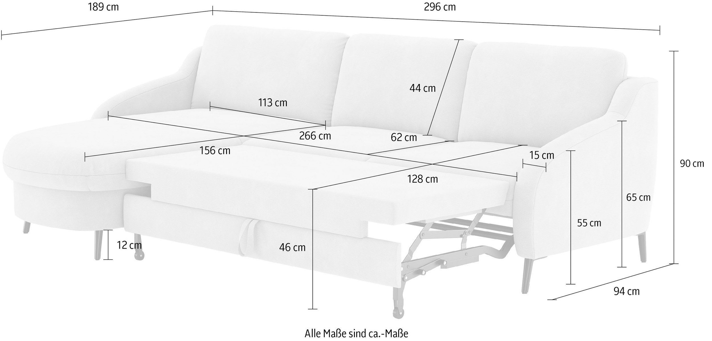 sit&more Ecksofa »Soul L-Form«, wahlweise mit Bettfunktion