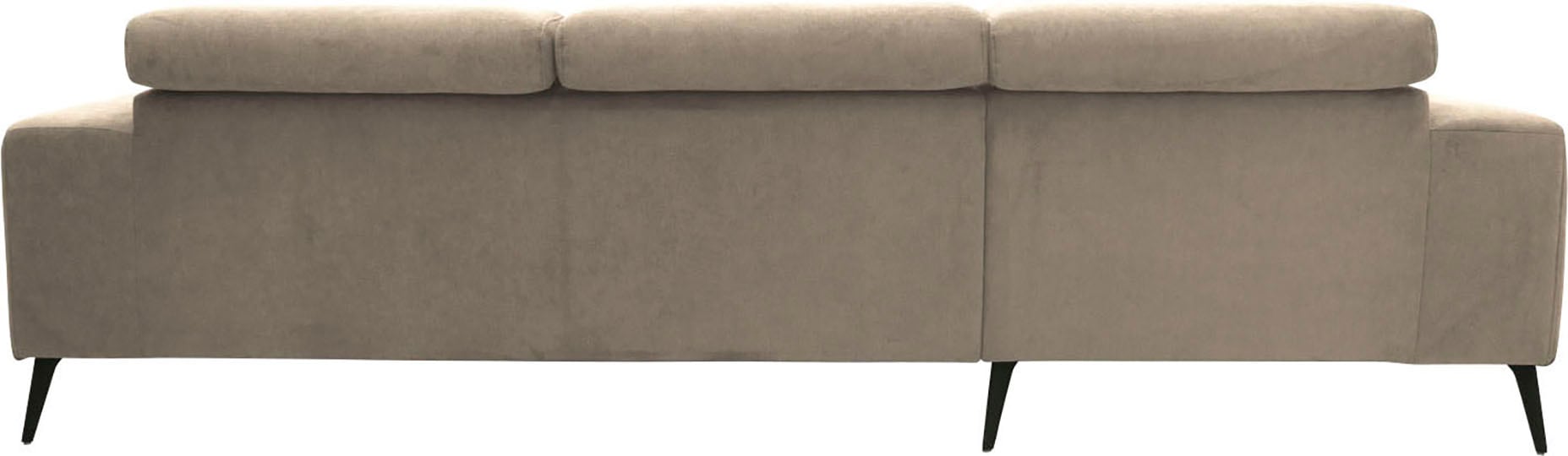 DOMO collection Ecksofa »Trento L-Form, mit Kufenfuß oder Einzelfuß«, wahlweise mit Kopfteilverstellung, Recamiere links/rechts bestellbar
