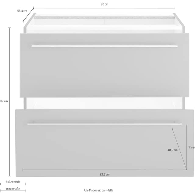 OPTIFIT Unterschrank »Bern«, 90 cm breit, mit 2 großen Auszügen für viel  Stauraum auf Raten bestellen