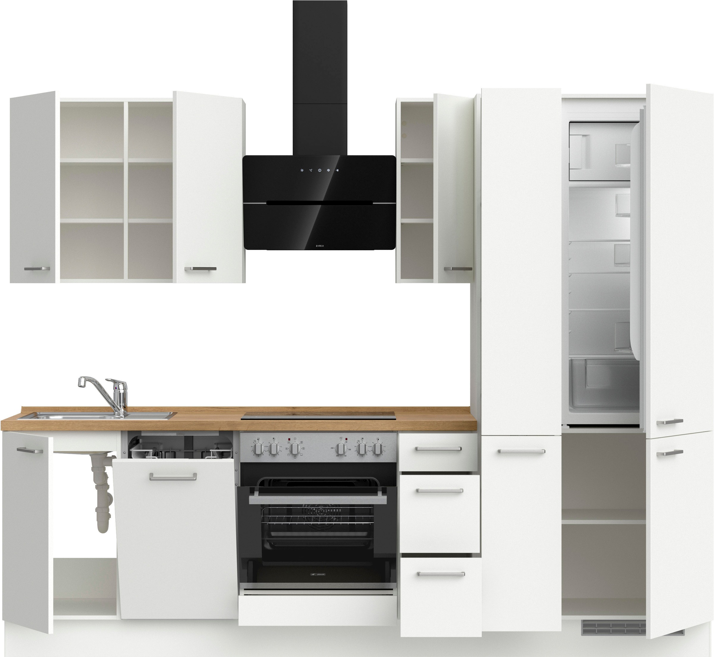 nobilia® Küchenzeile »"Touch II"«, vormontiert, Ausrichtung wählbar, Breite 270 cm, wahlw. mit E-Geräten
