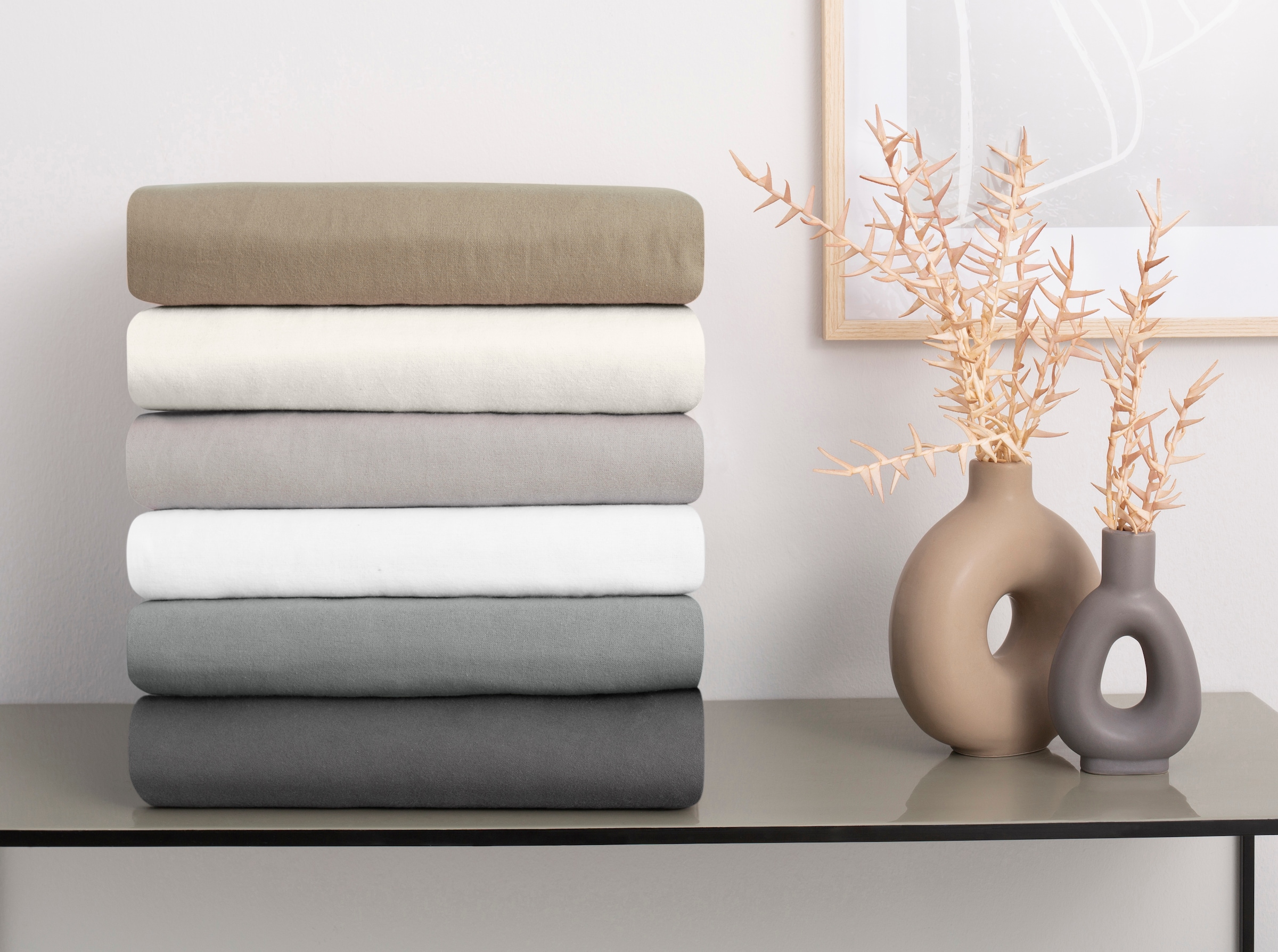 Home affaire Spannbettlaken »Cremona, in den Qualitäten: Baumwolle mit Elastan oder Biber«, Premium Qualität, Größe ab 90x200 cm