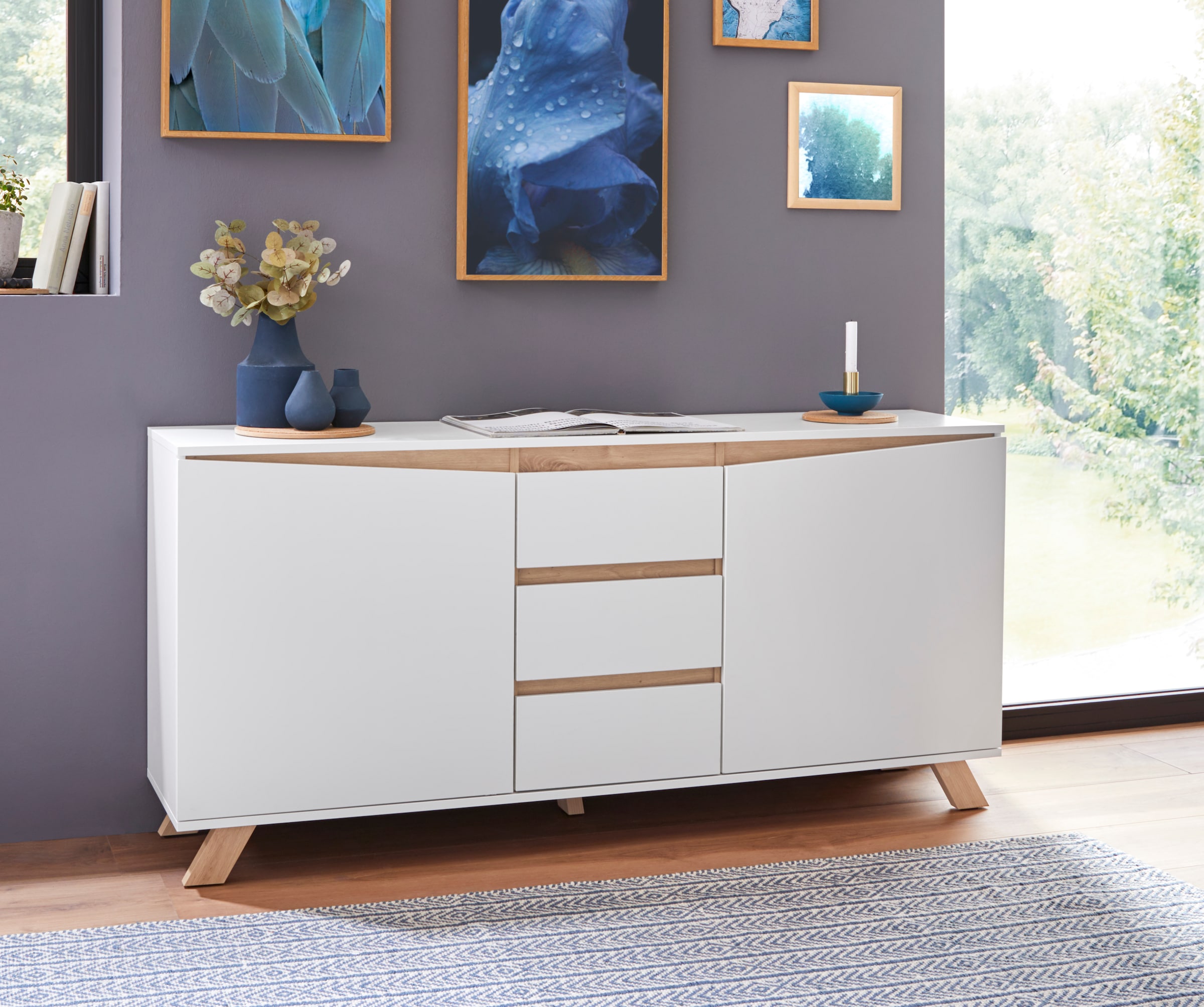 Homexperts Sideboard »Vicky«, Breite 160 cm oder 180 cm, in matt weiß