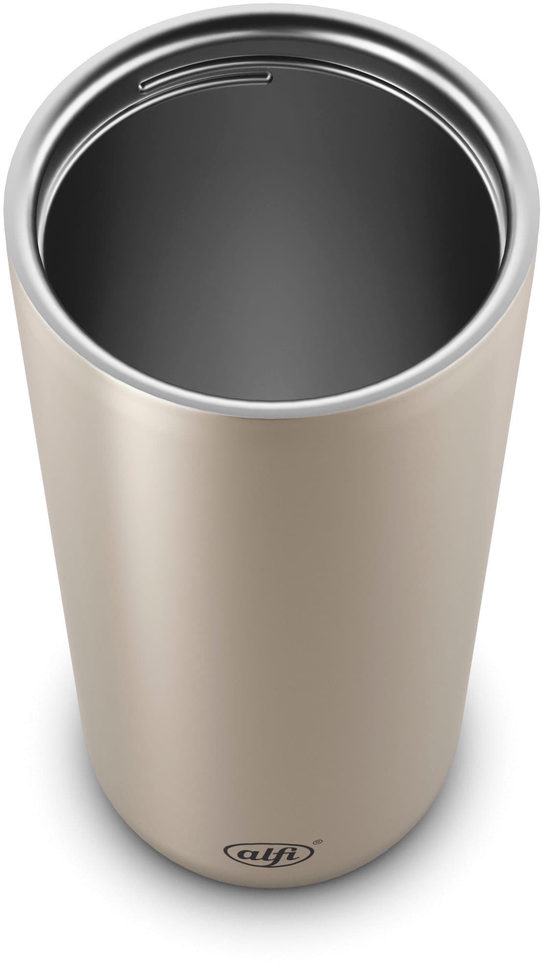 Alfi Thermobecher »ISO COFFEE MUG PRO, absolut dicht, spülmaschinenfest«, (1 tlg.), 0,38l, 6h heiß & 12h kalt, mit Druckknopf & Teebeutel-Aufhänger