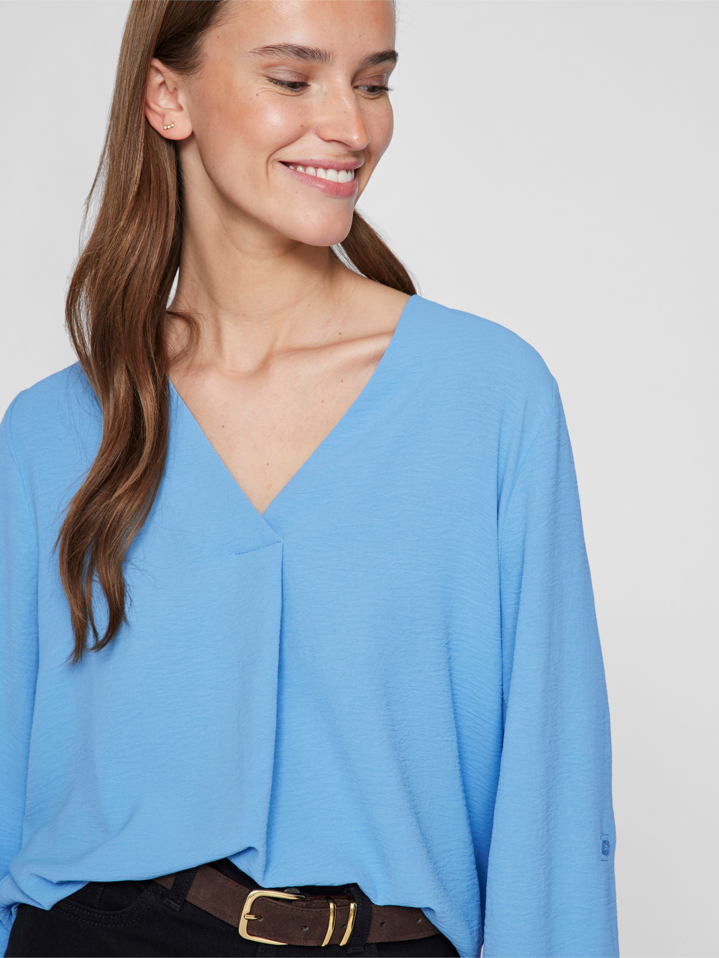 Vila Blusenshirt »VIJOSA 3/4 V-NECK TOP - NOOS«