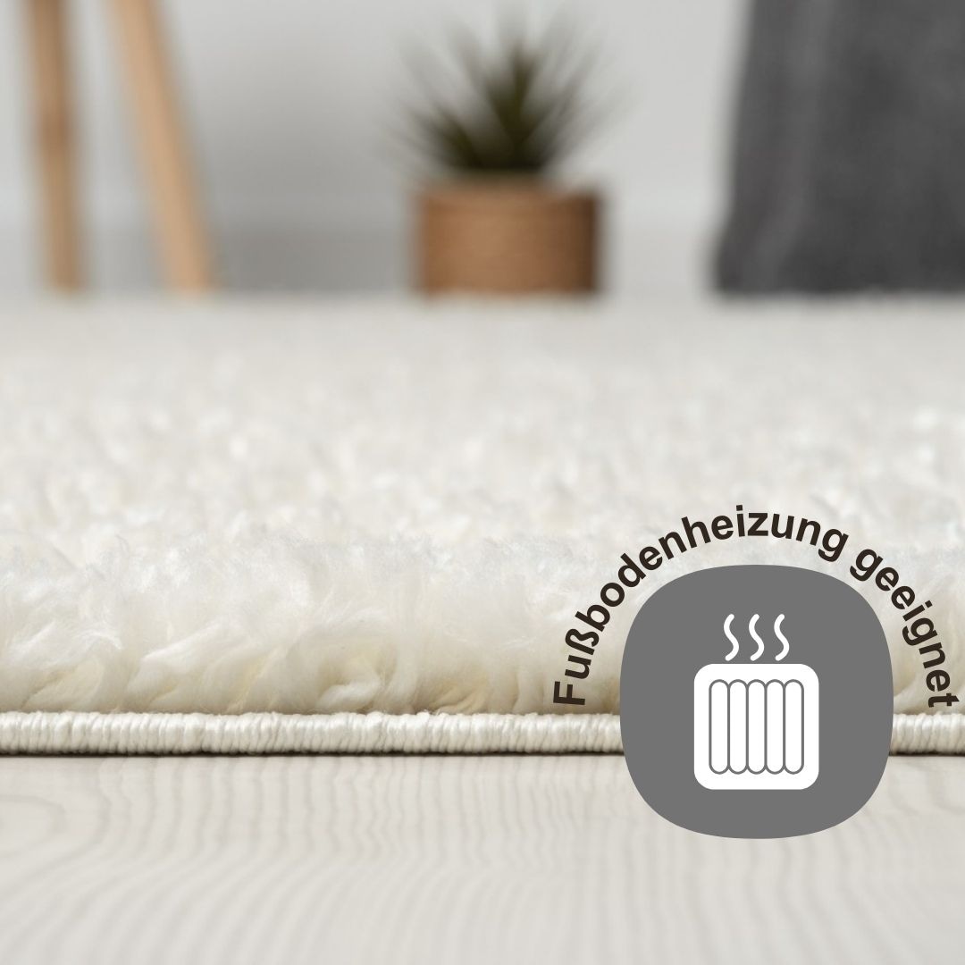 Myflair Möbel & Accessoires Hochflor-Teppich »My Shaggy«, rund, 37 mm Höhe, Shaggy, Uni Farben, leicht glänzend, Microfaser, extra flauschig