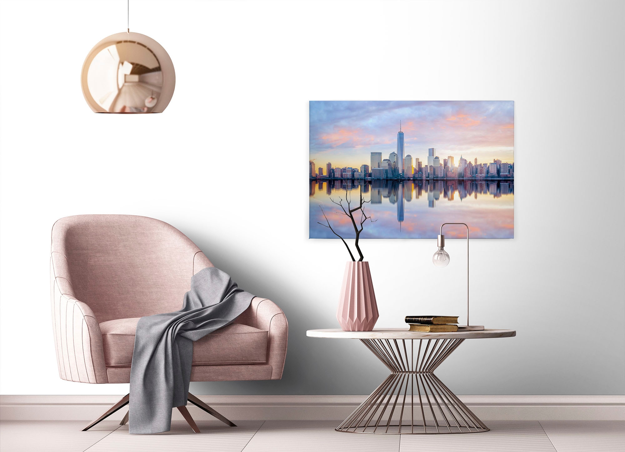A.S. Création Leinwandbild »Skyline NY«, Kunst-New York-Kinder, (1 St.), Skyline Bild Keilrahmen Großstadt Leinwand-Bild Wohnzimmer modern Wand