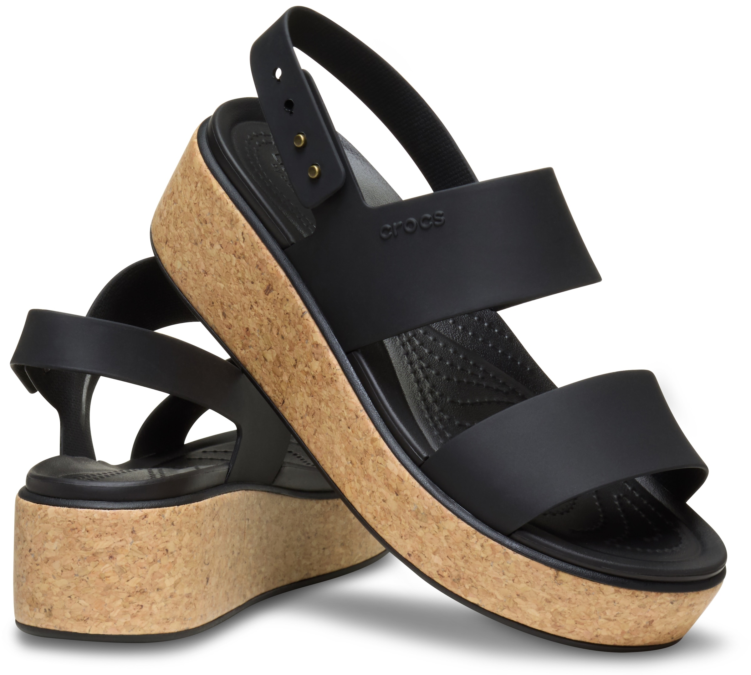 Crocs Keilsandalette »Brooklyn Cork Low Wedge«  , Plateausandale, Sommerschuh mit Korkplateau