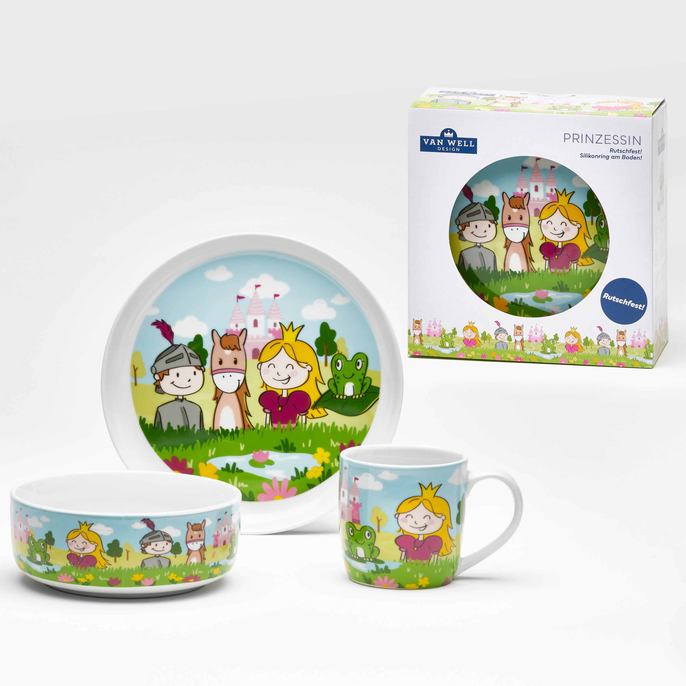 van Well Kindergeschirr-Set »Kinderset Prinzessin, 3-teilig, Geschirr-Set, günstig online kaufen