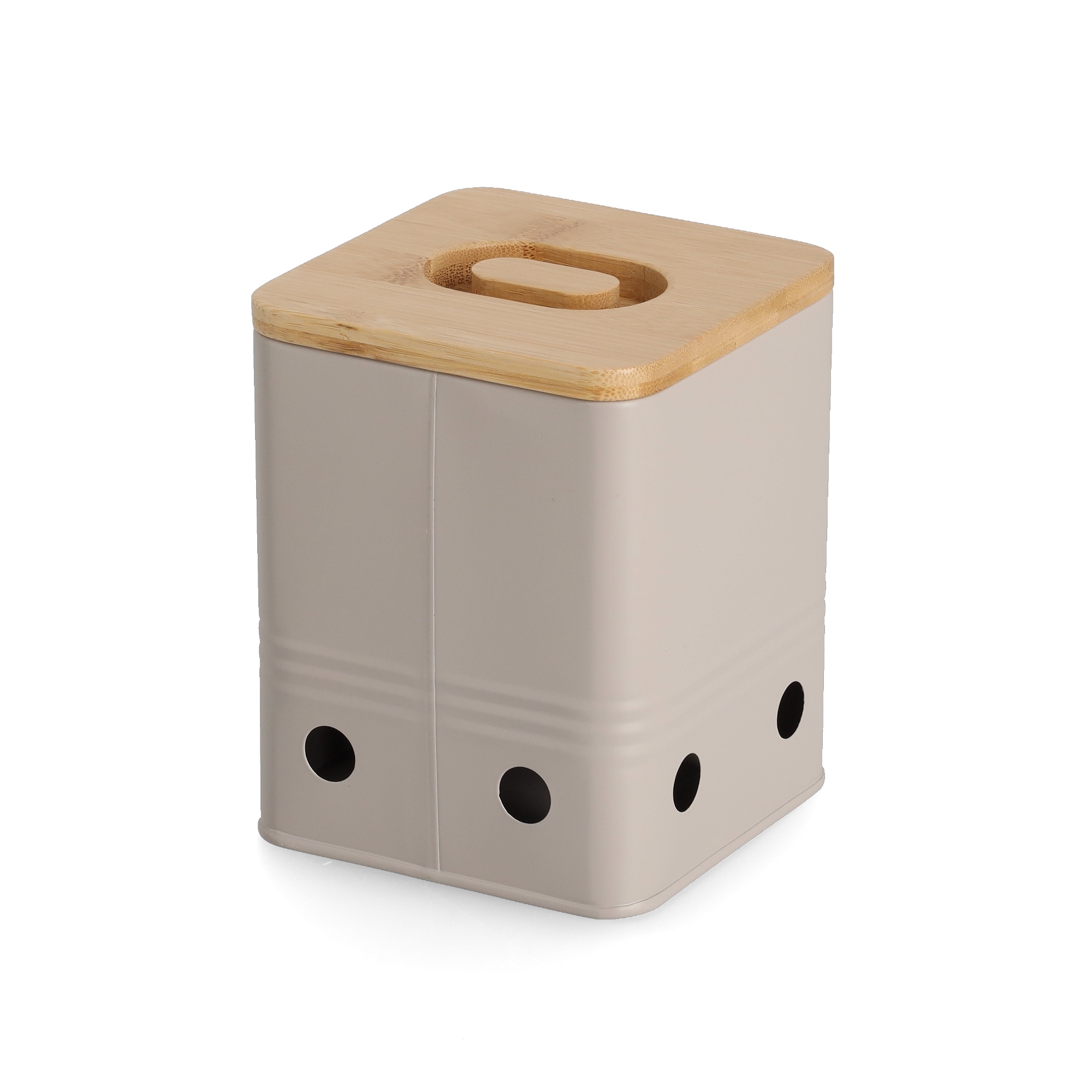 Zeller Present Vorratsdose »Dosen mit Bambusdeckel, 3tlg.« Garlic (1.300 ml), Onions (2400 ml), Potatoes (5100 ml)