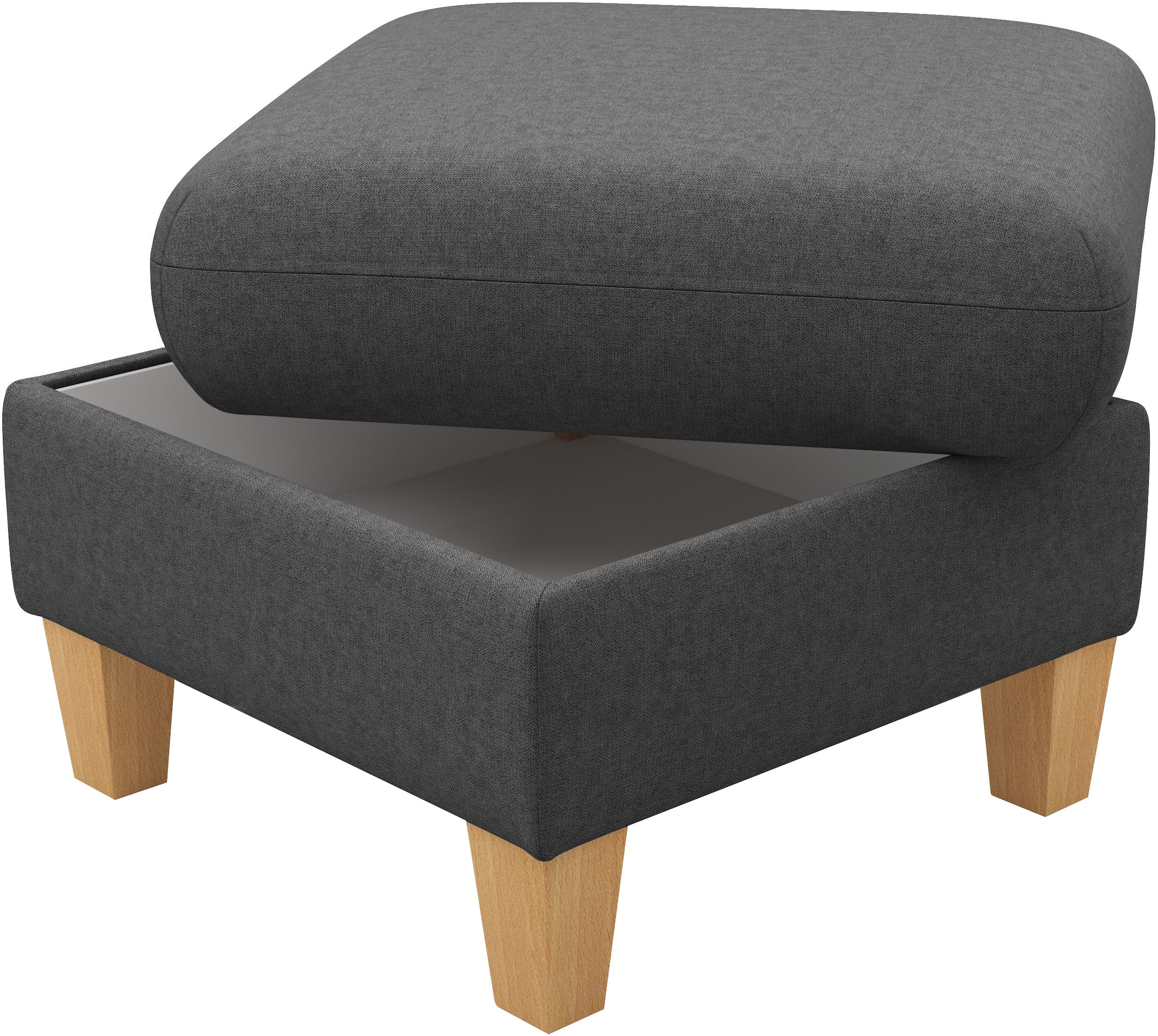 Home affaire Polsterhocker »Rochelle«, (1 St.), Massive 12 cm Holzbeine
