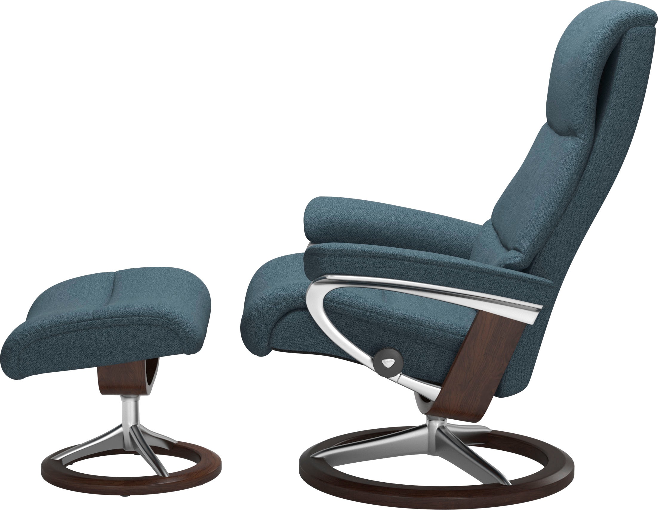 Stressless® Relaxsessel »View«, (Set, Relaxsessel mit Hocker), mit Signature Base, Größe S,Gestell Braun