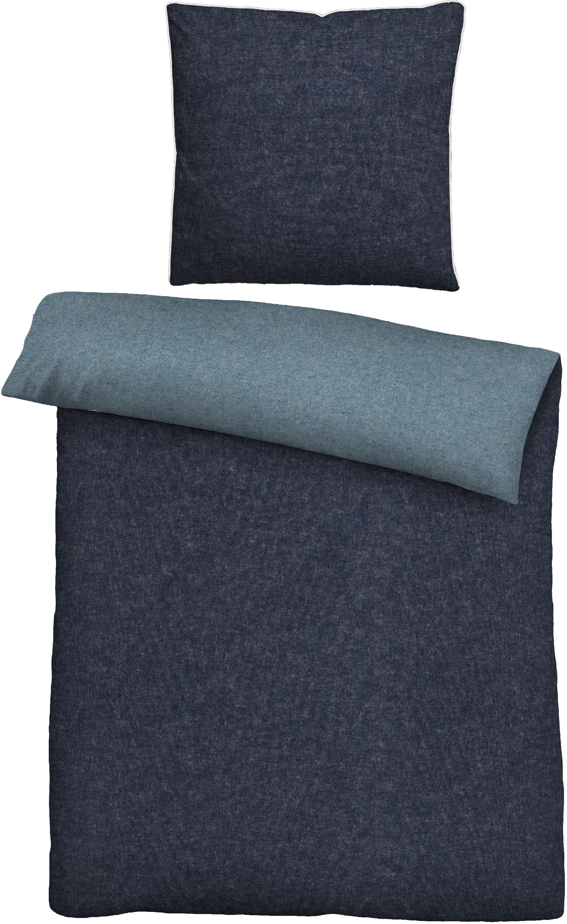 Biberna Wendebettwäsche »Hermal«, aus weicher, wohlig warmer Flanell (Biber) Qualität in Melange Optik, aus 100% Baumwolle, STANDARD 100 by OEKO-TEX® zertifiziert, Made in Germany