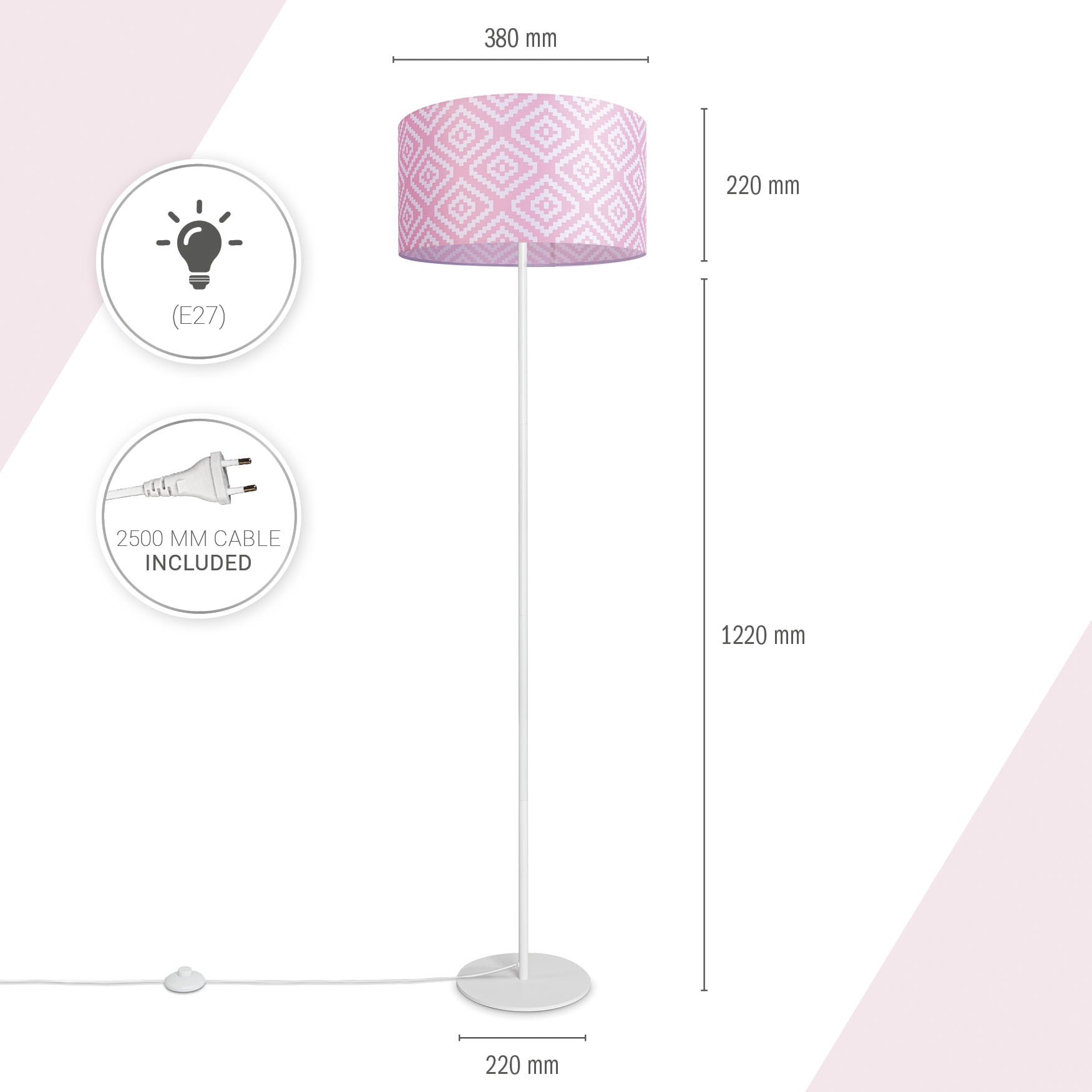 Paco Home Stehlampe »Luca Stella«, Leuchtmittel E27 | ohne Leuchtmittel, Standleuchte Stoff Lampenschirm Retro Vintage E27 Textilschirm