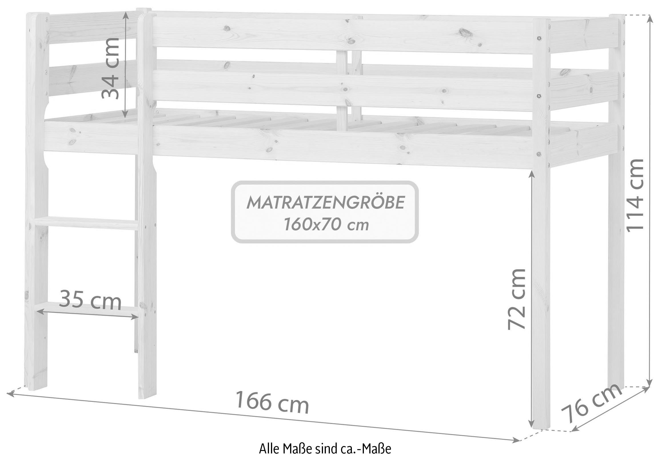 Hoppekids Spielbett »ECO COMFORT, Hochbett, in 2 Einzelbetten teilbar« Höhe 72cm, Farbe & Größe & Matratze