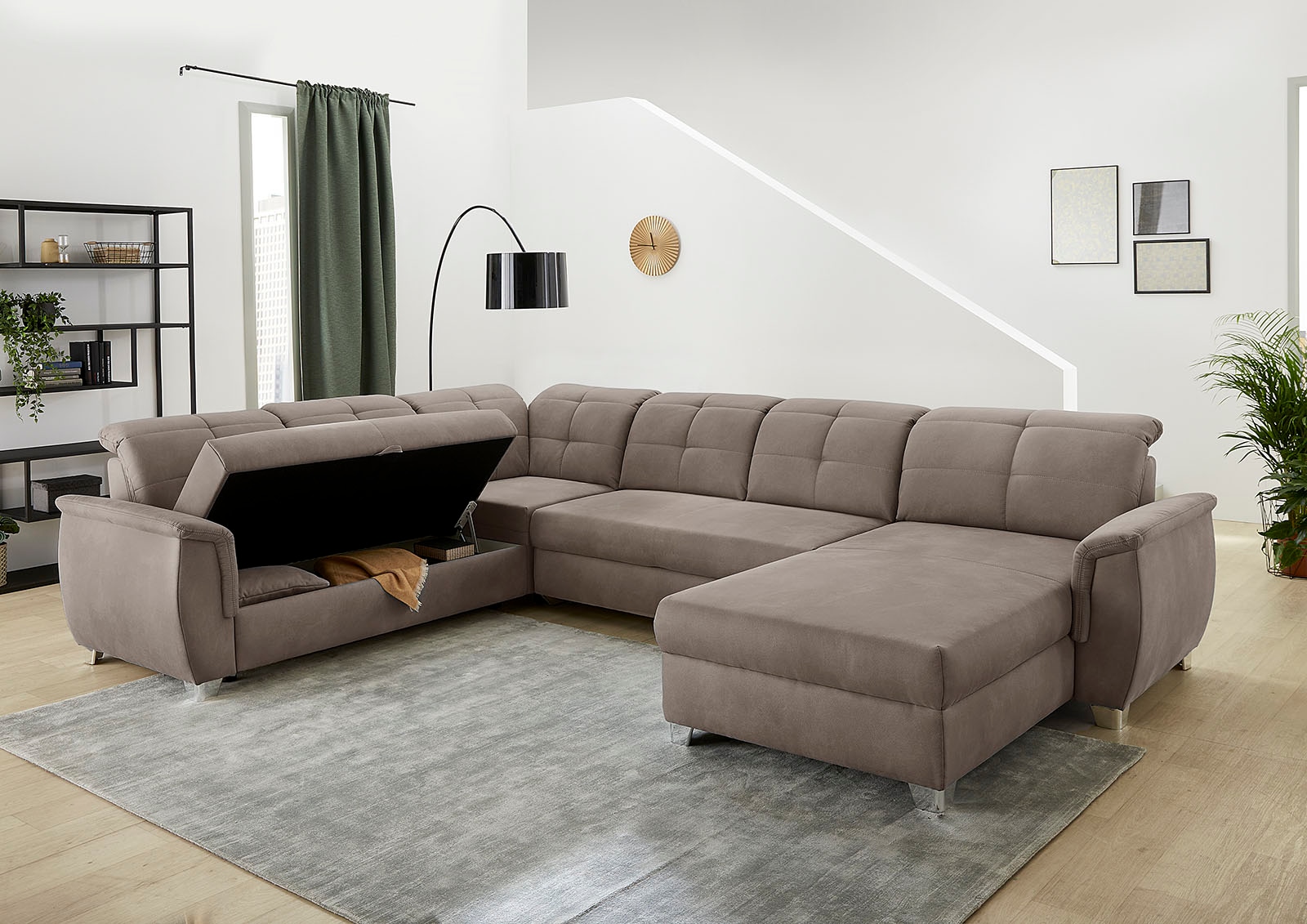 Jockenhöfer Gruppe Wohnlandschaft »Livorno U-Form«, mit 7 individuell verstellbaren Kopfteilen, Bett- und Relaxfunktion