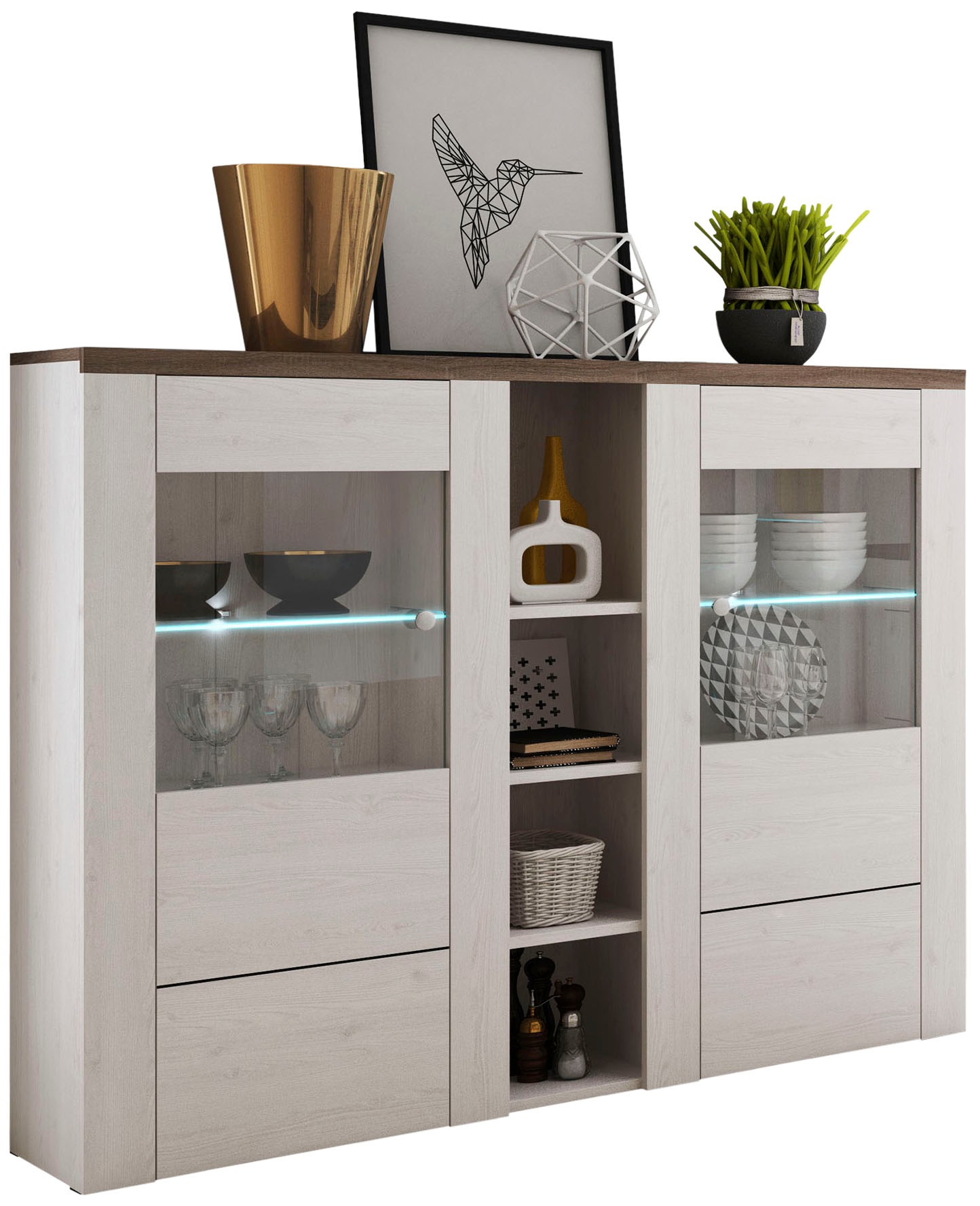 Home affaire Highboard »Larona, zeitlose Hochkommode mit 2 Türen, Türkommod günstig online kaufen