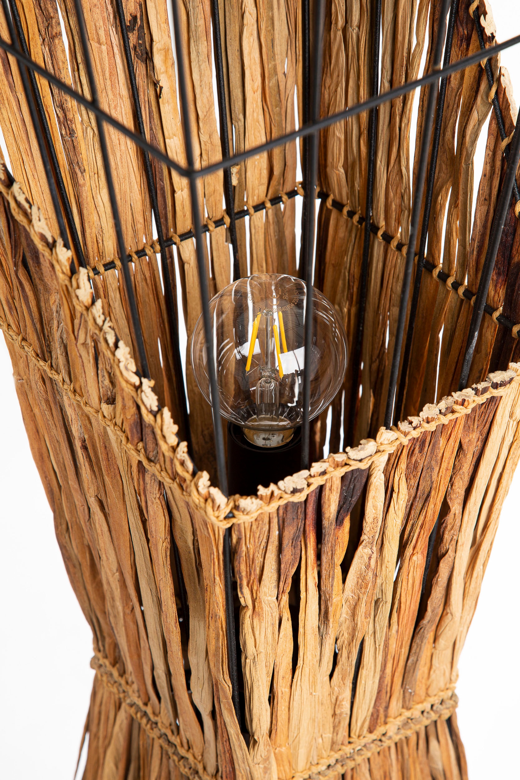NOWA Stehlampe »RINCA«, Leuchtmittel E27 | ohne Leuchtmittel, Stehleuchte, Grasgeflecht, Wohnbereich, Flur, Design, Schlafzimmer