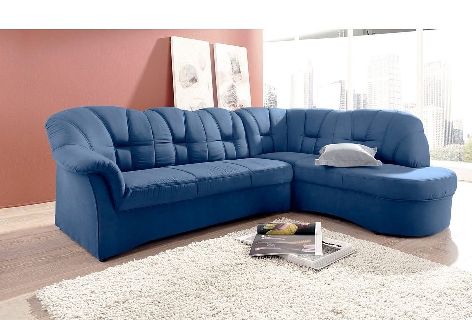DOMO collection Ecksofa »Papenburg, zeitlose Rückensteppung, elegante Armle günstig online kaufen