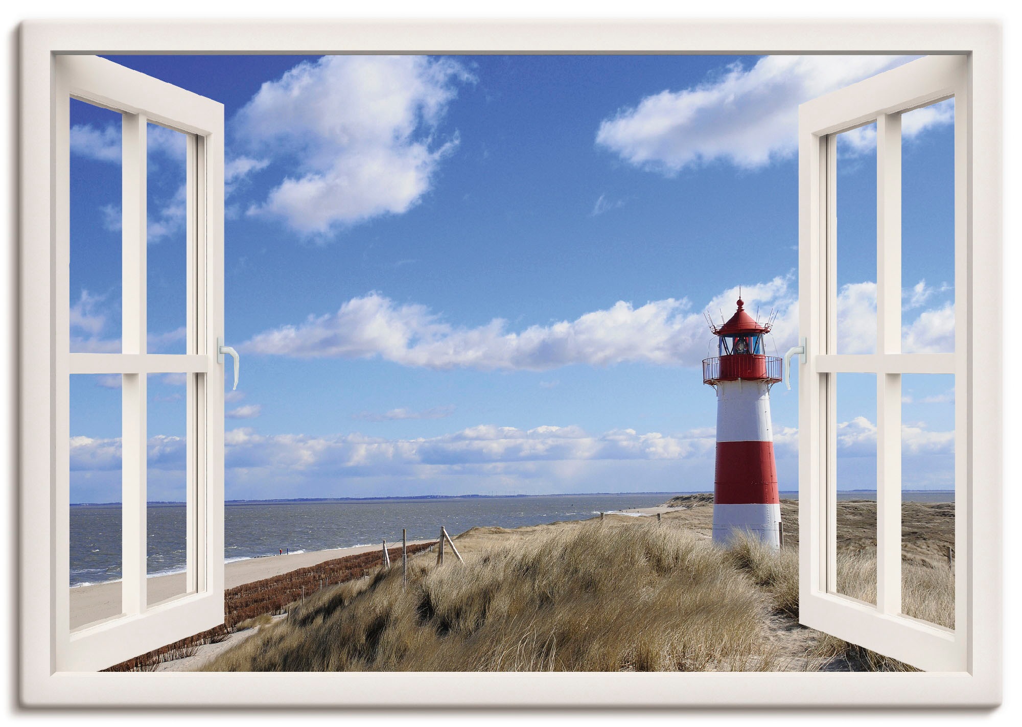 Artland Wandbild »Fensterblick - Leuchtturm Sylt« Fensterblick 1 Stk. tlg. günstig online kaufen