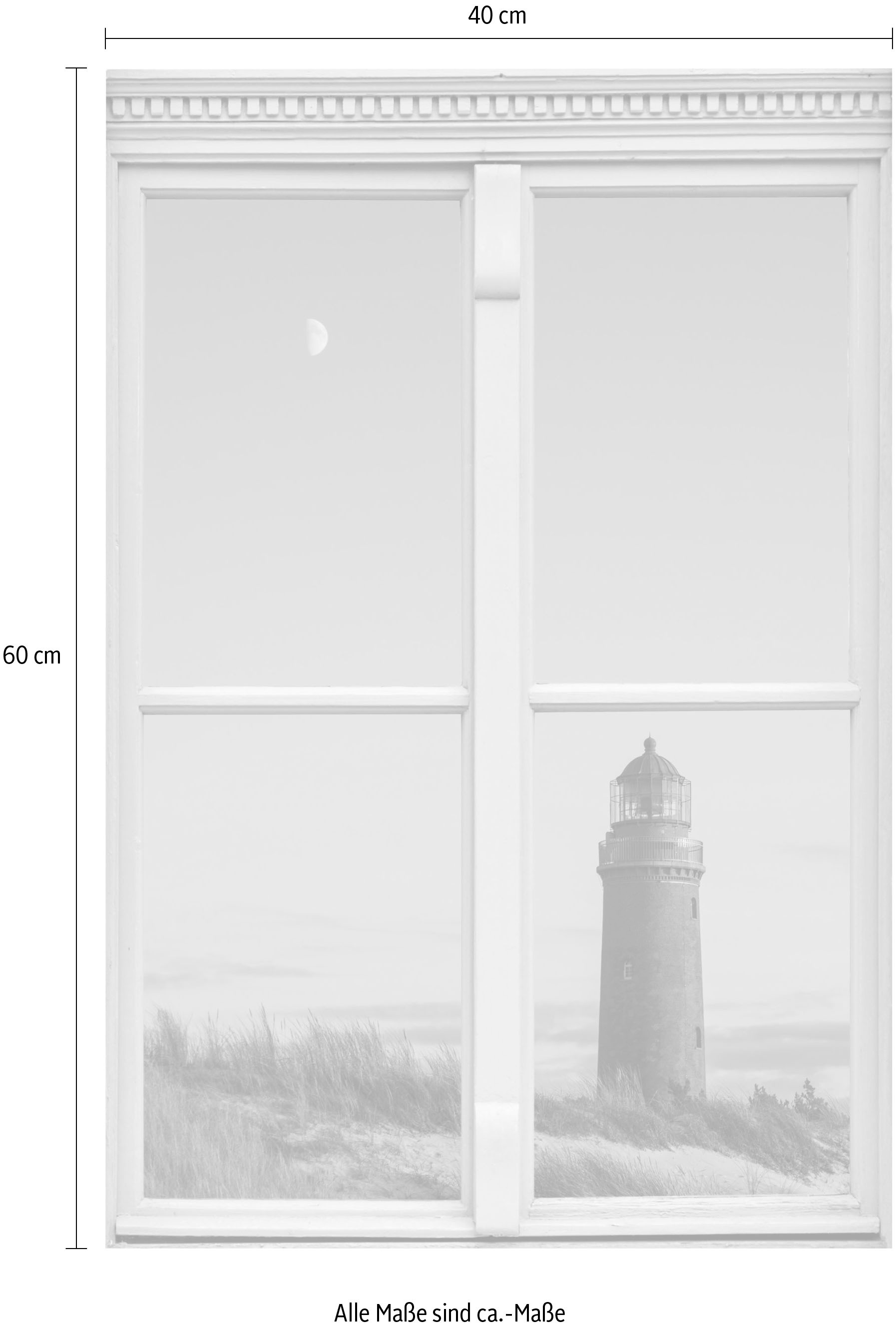 queence Wandsticker »Leuchtturm«, Wandsticker, Wandbild, selbstklebend, 3D, Fenster