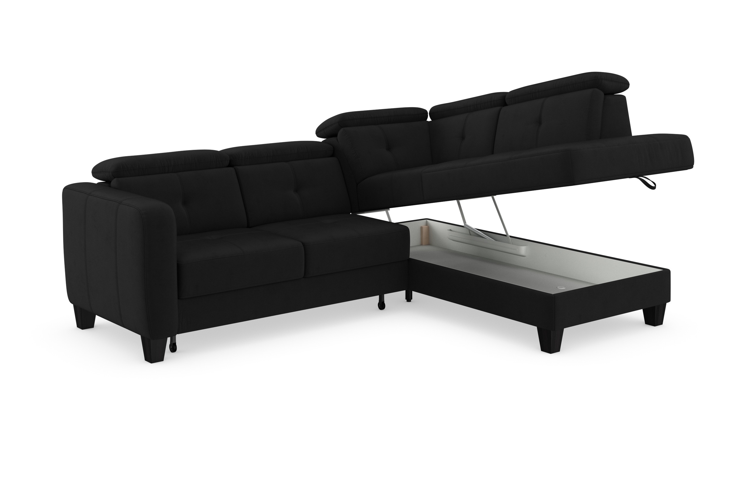 sit&more Ecksofa »Belluci L-Form«, inklusive Federkern, wahlweise mit Bettfunktion und Bettkasten
