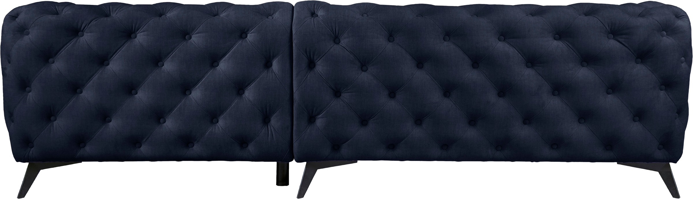 Leonique Chesterfield-Sofa »Ecksofa GLYNIS L-Form mit Wellenunterfederung, Maße B/T/H 264/264/75cm«, aufwändige Knopfheftung, moderne Chesterfield Optik, Fußfarbe wählbar
