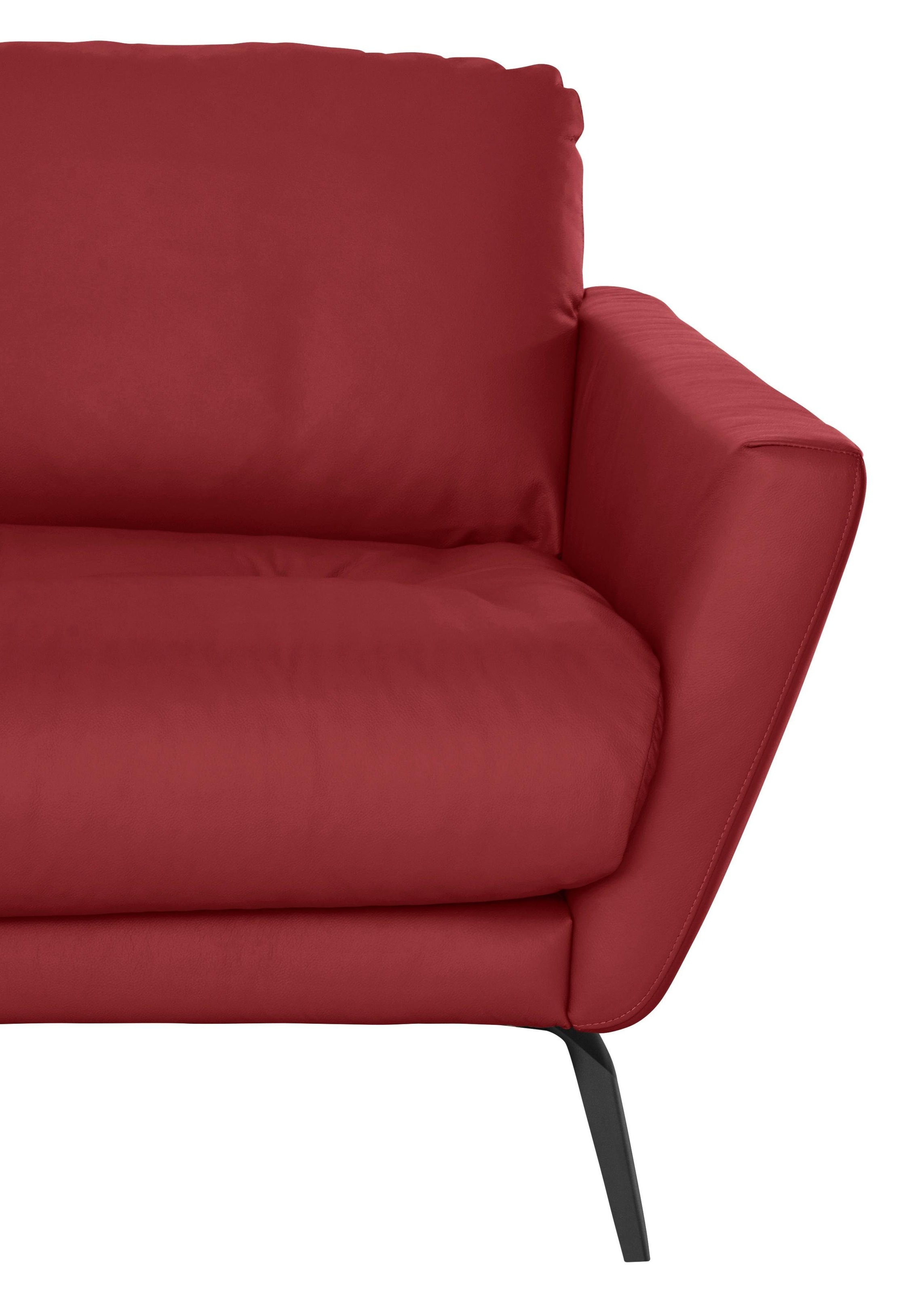 W.SCHILLIG Big-Sofa »softy«, mit dekorativer Heftung im Sitz, Füße schwarz pulverbeschichtet