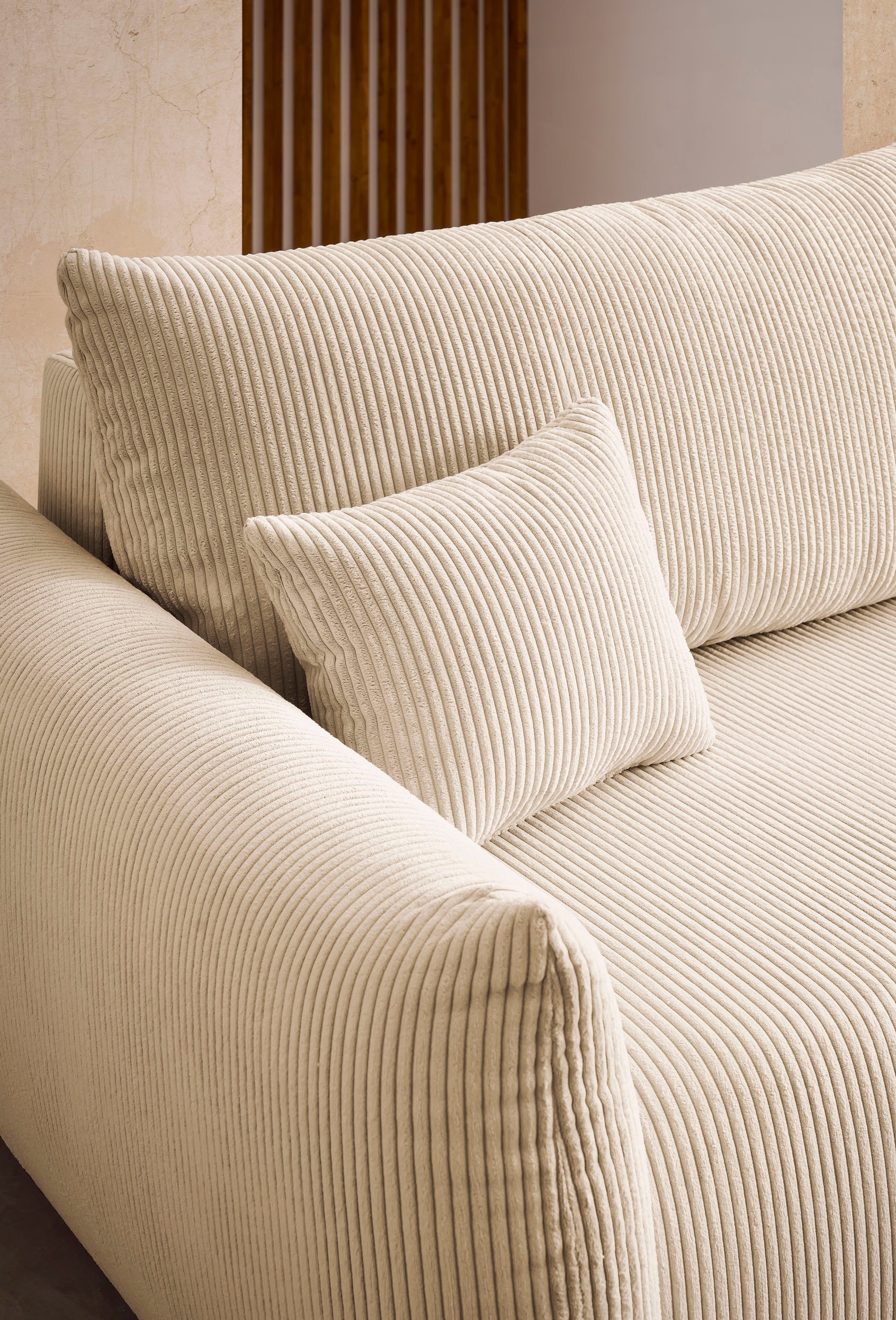 INOSIGN 3-Sitzer »MAVAS Schlafsofa mit Bettkasten«, ca.240/108cm (Liegefläche 212/145 cm), Cord, Chenille, Struktur