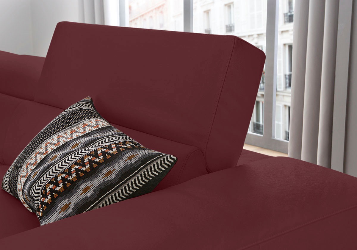 W.SCHILLIG Ecksofa »piedroo, Designsofa mit tollem Sitzkomfort, elegant und bequem, L-Form«, Kopfteilverstellung, wahlweise mit Sitztiefenverstellung, Breite 343cm