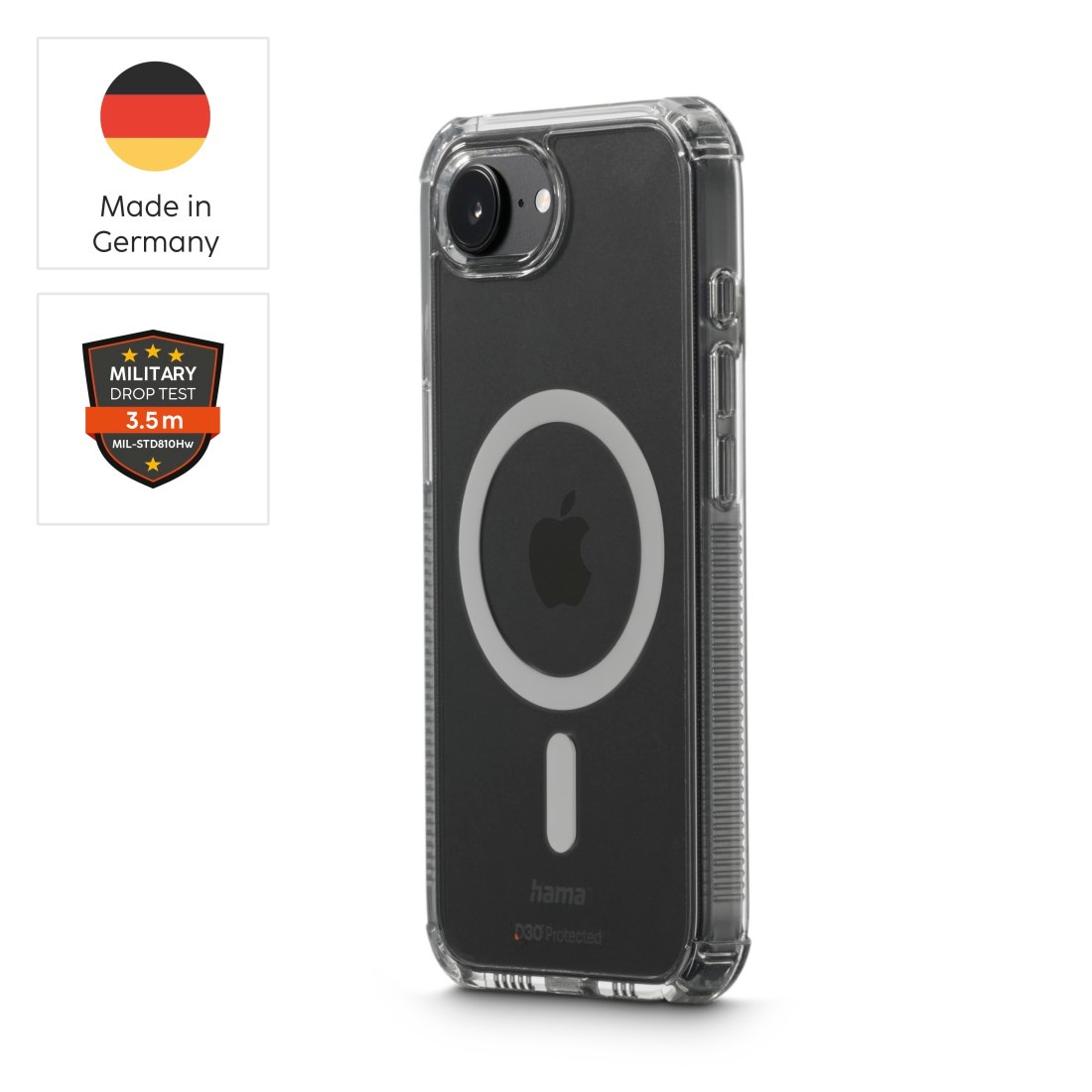 Hama Smartphone-Hülle »Handyhülle magnetisch f. Apple iPhone 16e (D30, druchsichtig)«, Apple iPhone 16e, MagSafe