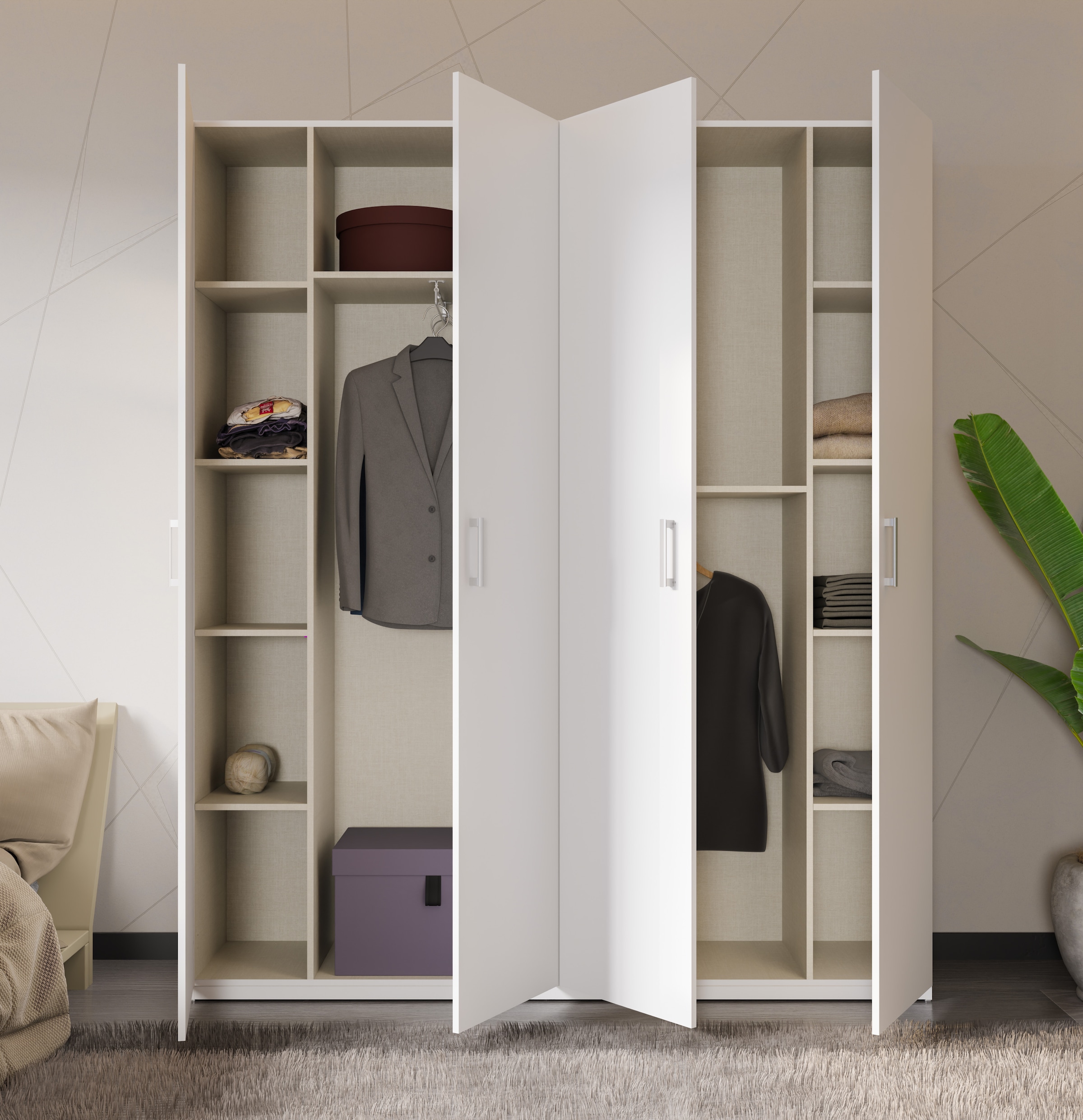 FORTE Drehtürenschrank B/H/T 177,5/210,5/42 cm, stehende Montage