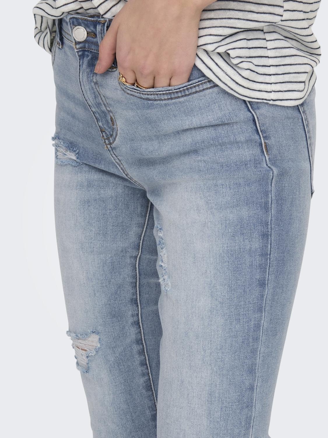 ONLY Skinny-fit-Jeans »ONLWAUW MW DESTROY BLEACH DNM GUA«, mit Destroyed Effekt
