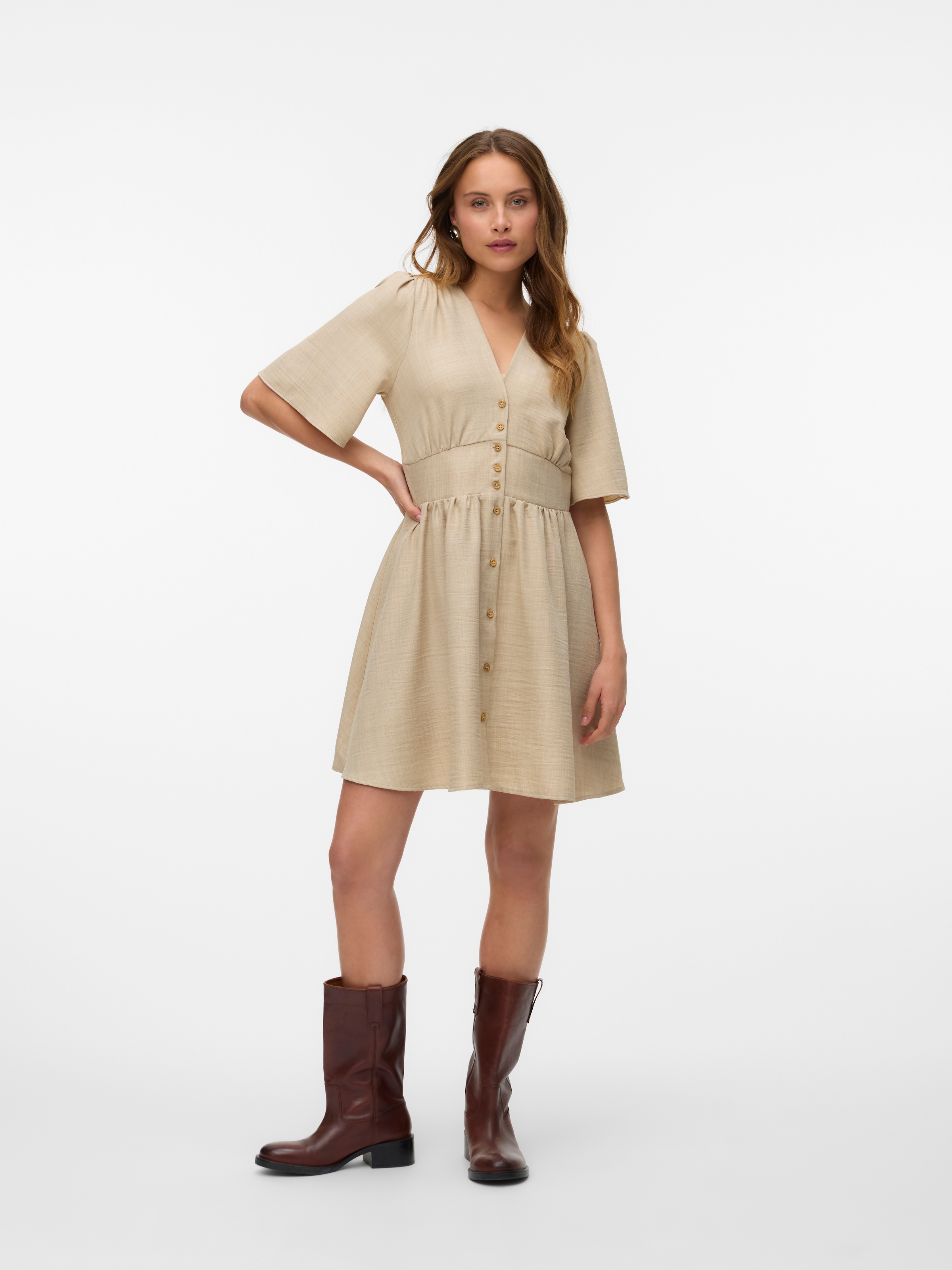 Vero Moda Minikleid »VMMELANEY 2/4 SHORT DRESS WVN NOOS«, Sommerkleid
