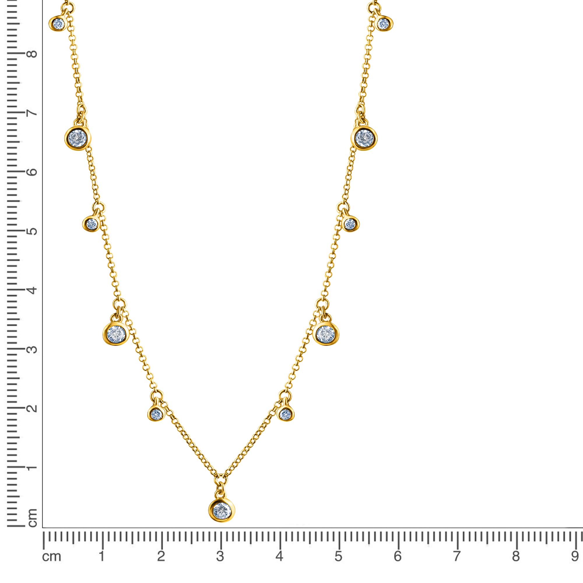 Vivance Collierkettchen »925-Sterling Silber vergoldet Zirkonia«